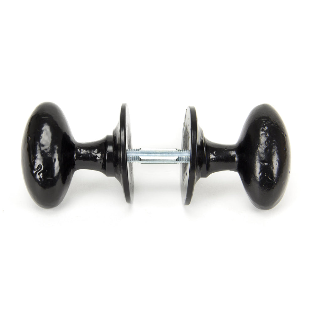 Black Oval Mortice/Rim Knob Set | From The Anvil-Mortice Knobs-Yester Home