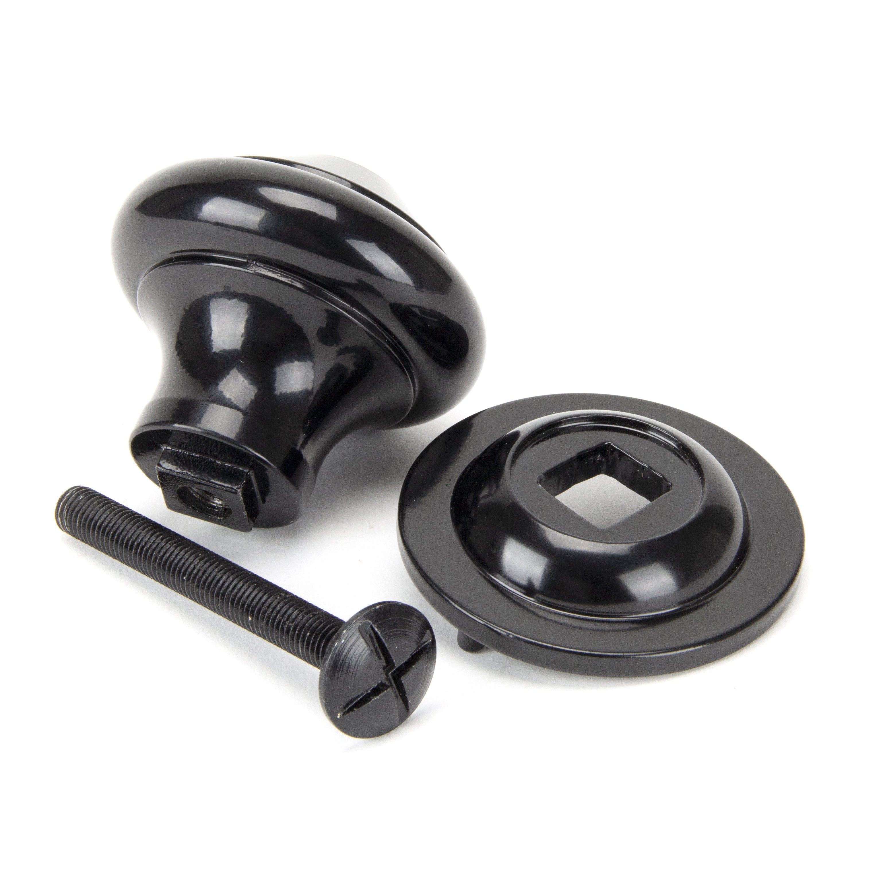 Black Regency Centre Door Knob | From The Anvil-Centre Door Knobs-Yester Home