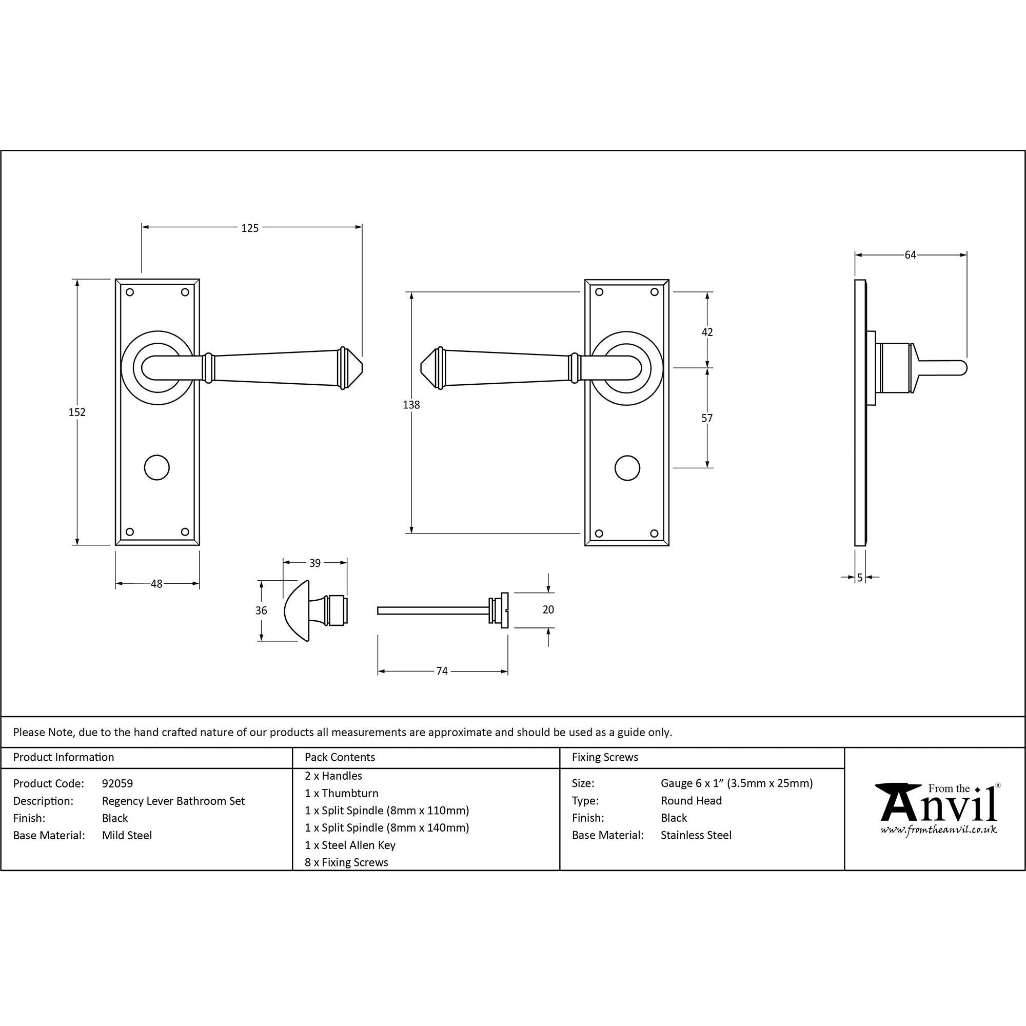 Black Regency Lever Bathroom Set | From The Anvil - Lever Bathroom - From The Anvil - Yester Home