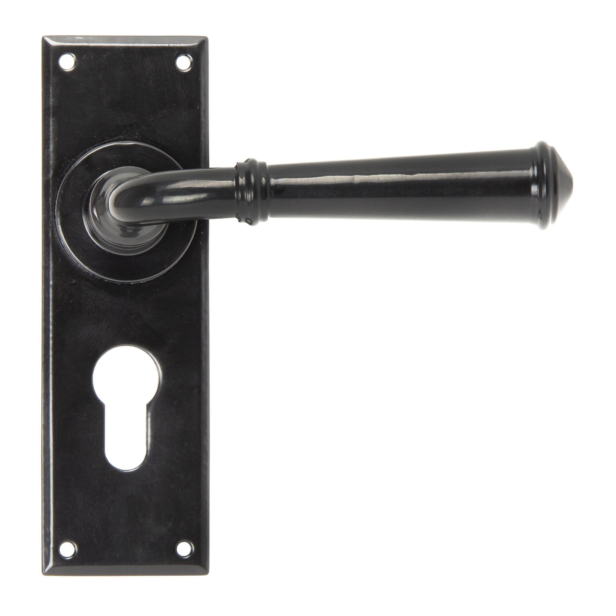 Black Regency Lever Euro Lock Set | From The Anvil - Lever Euro - From The Anvil - Yester Home
