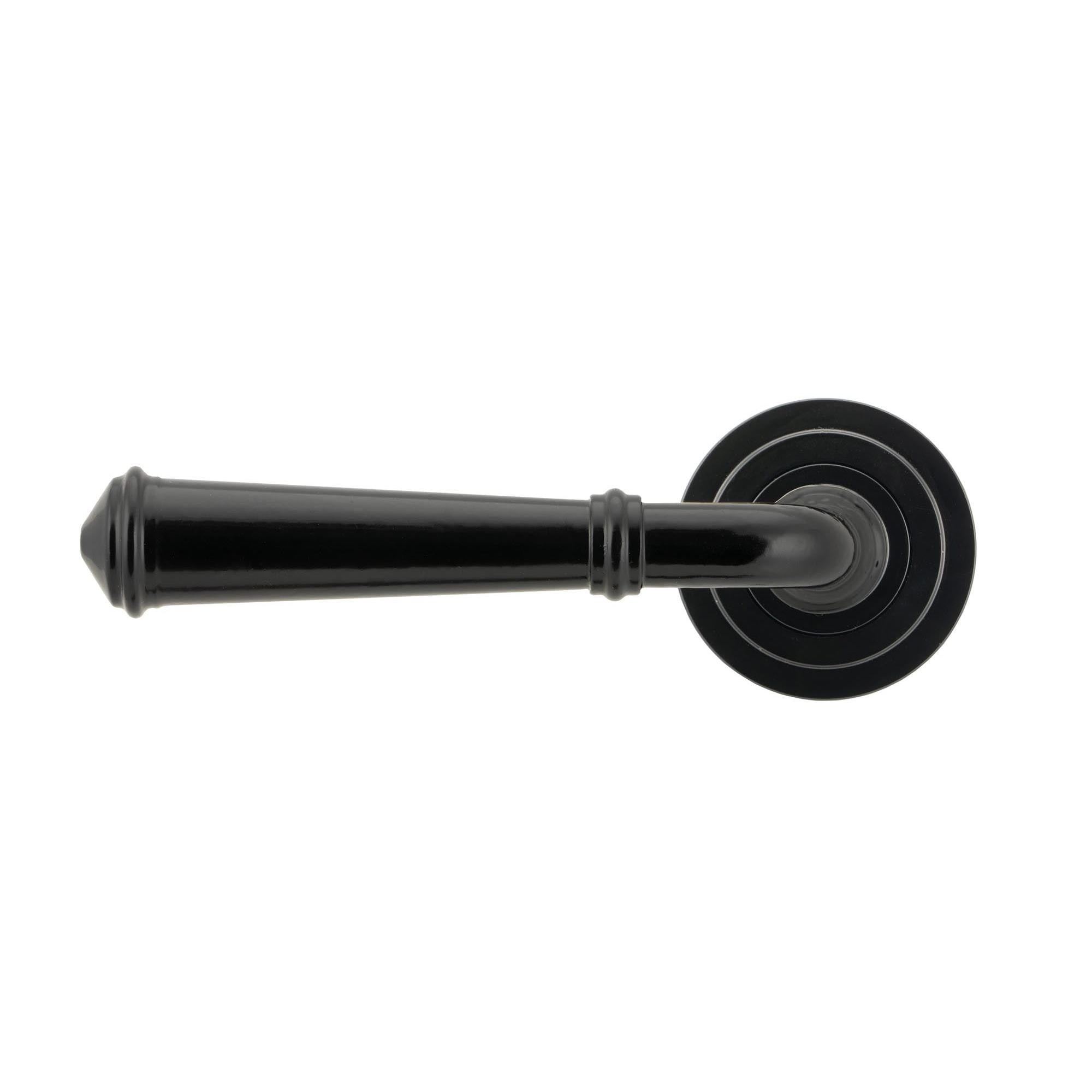 Black Regency Lever on Rose Set (Art Deco) - Unsprung | From The Anvil - Concealed - From The Anvil - Yester Home