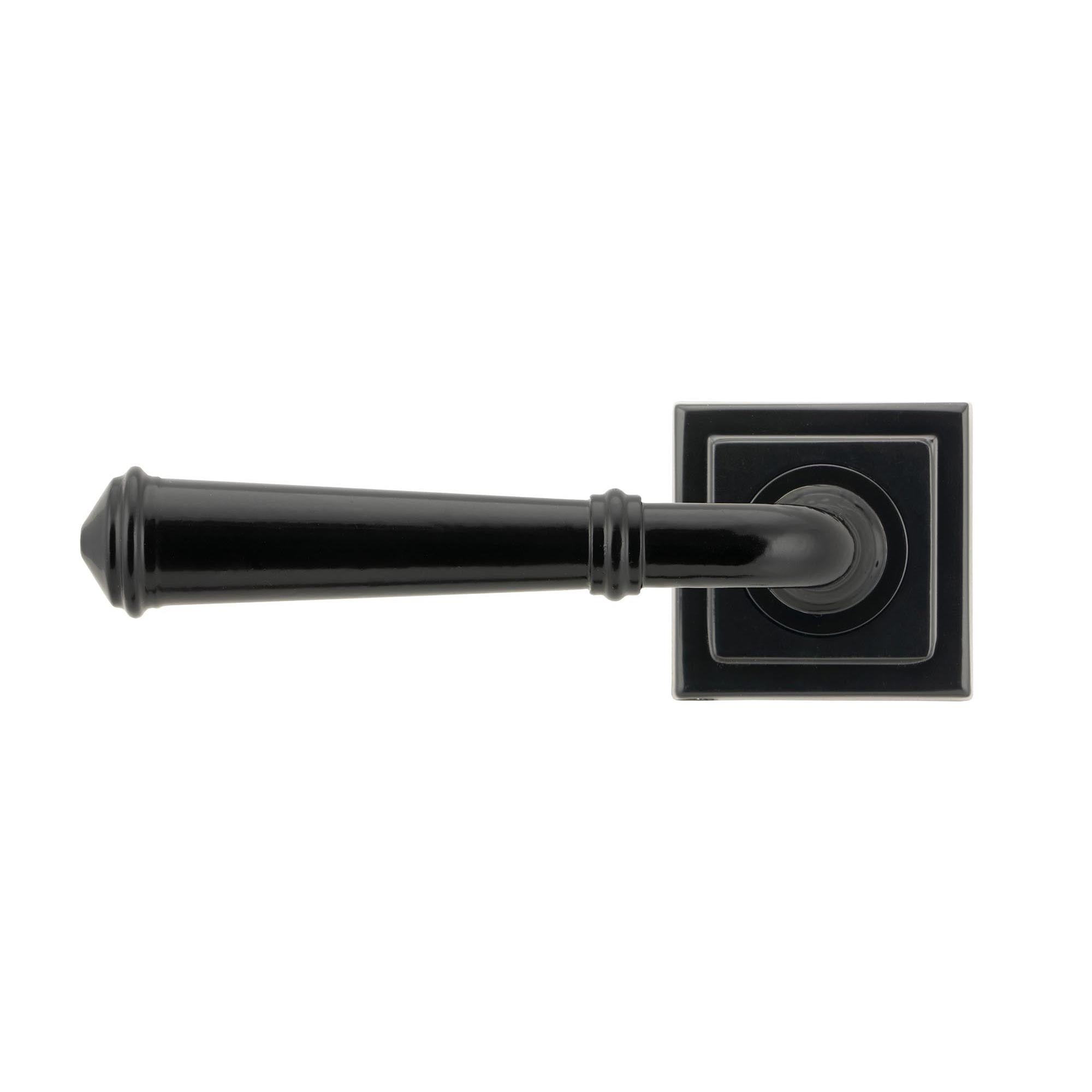 Black Regency Lever on Rose Set (Square) - Unsprung | From The Anvil - Concealed - From The Anvil - Yester Home