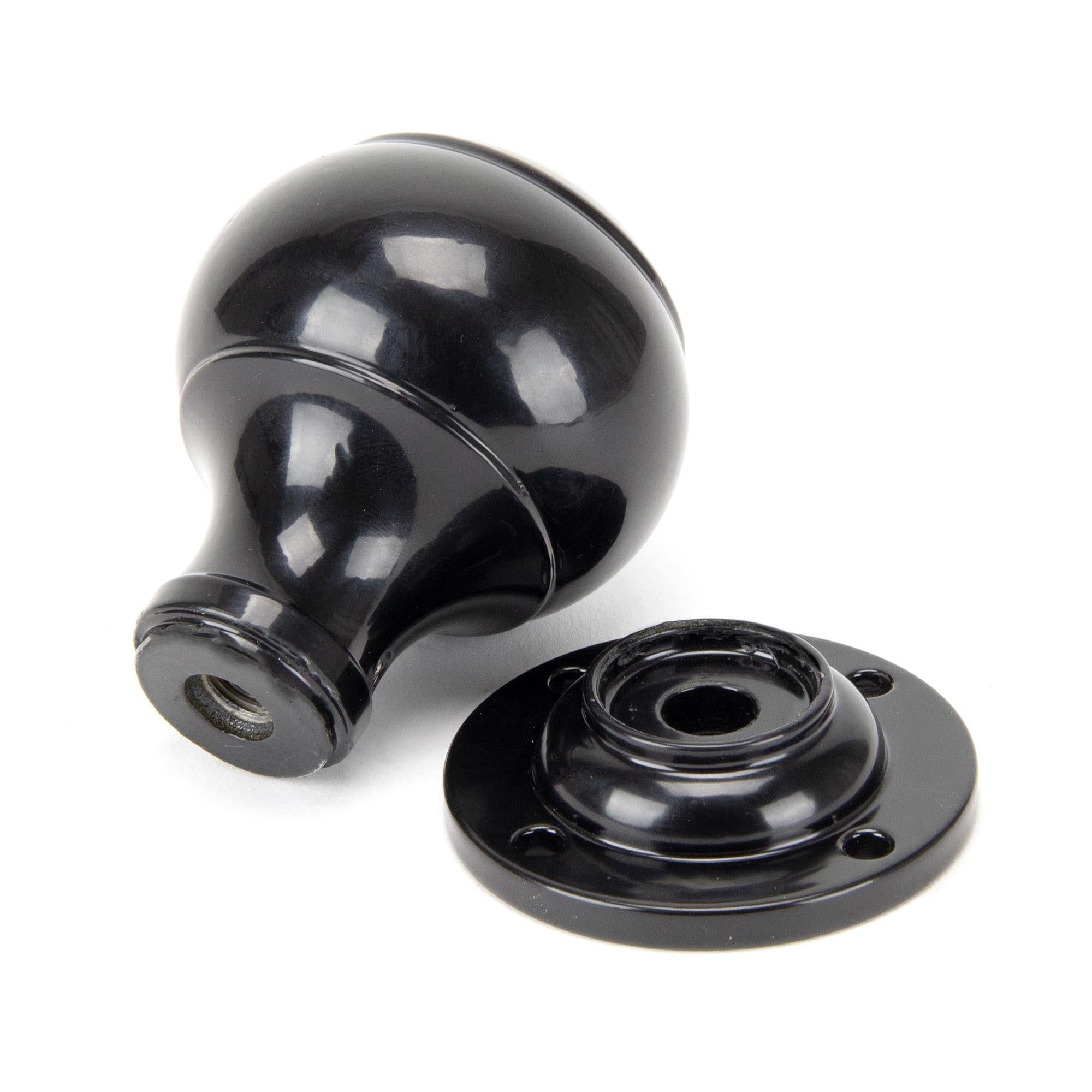Black Regency Mortice/Rim Knob Set | From The Anvil - Mortice Knobs - From The Anvil - Yester Home