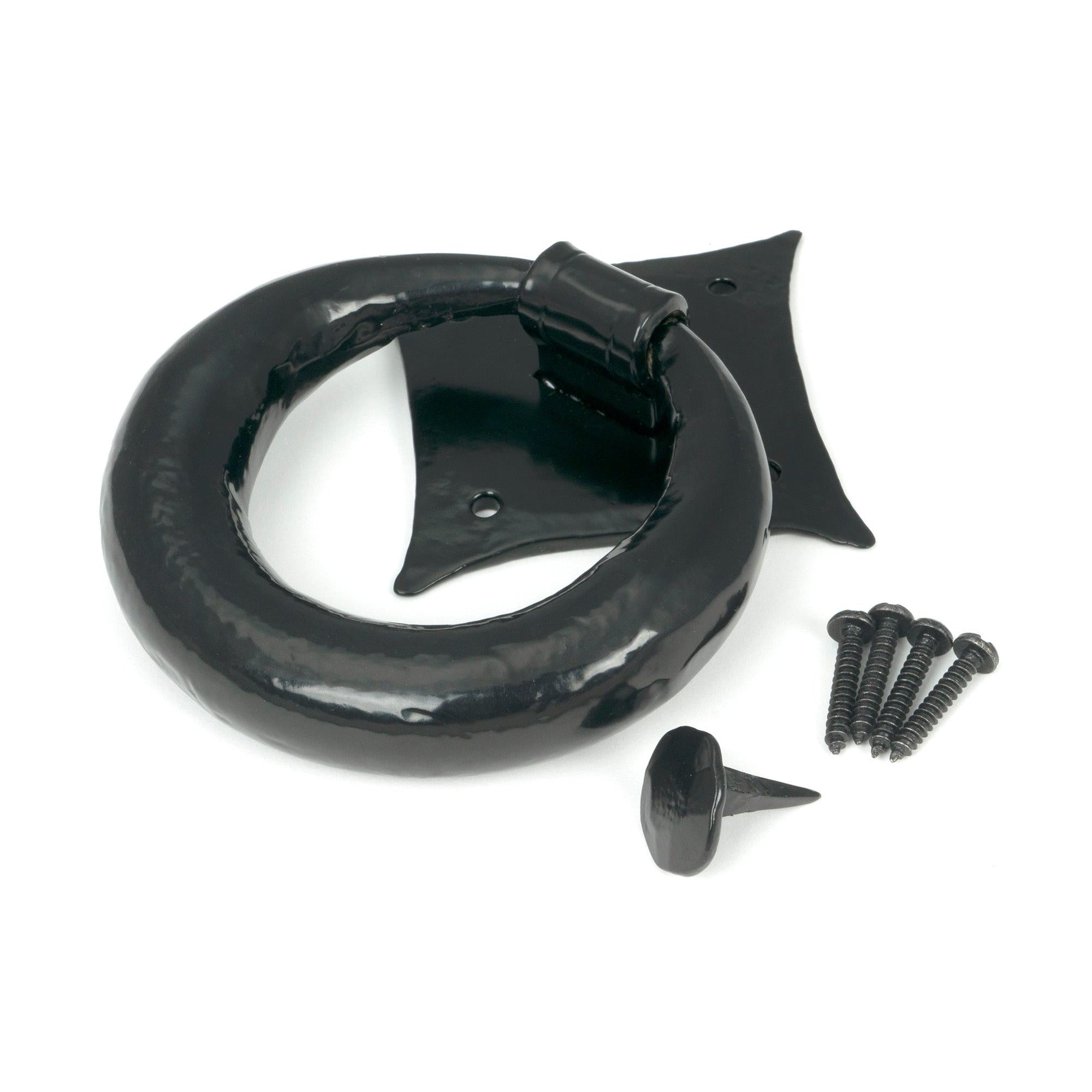 Black Ring Door Knocker | From The Anvil - Surface Fixed Door Knockers - From The Anvil - Yester Home