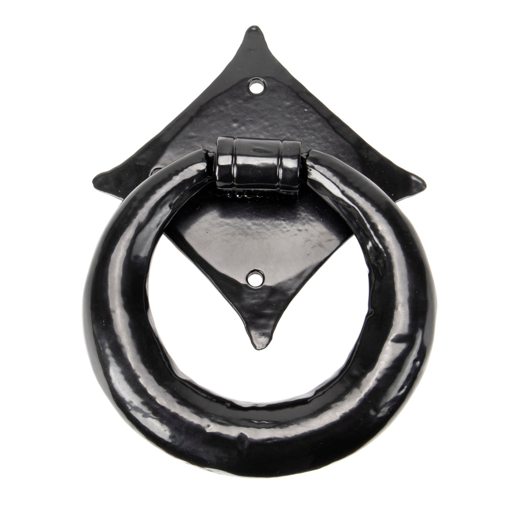 Black Ring Door Knocker | From The Anvil-Surface Fixed Door Knockers-Yester Home