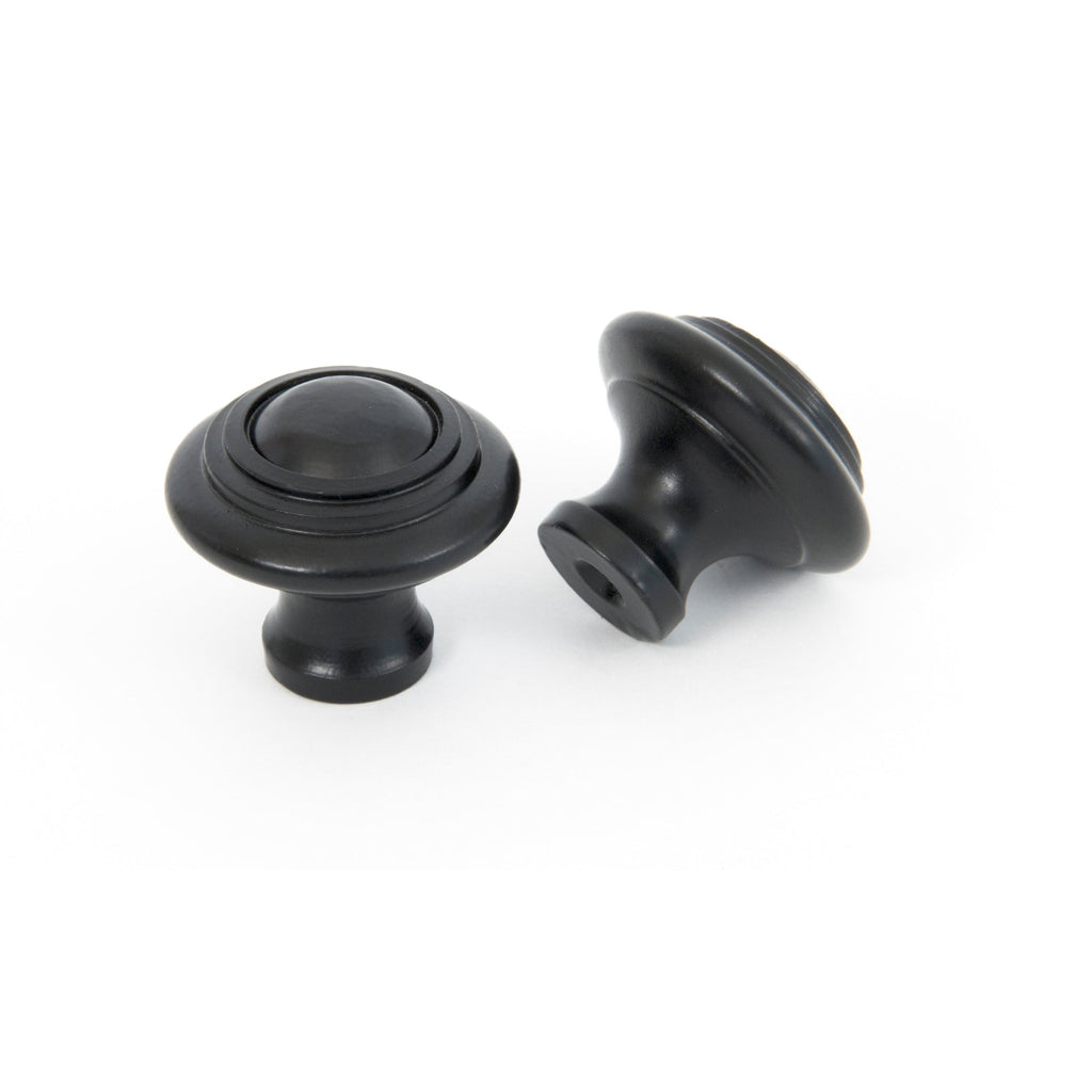 Black Ringed Cabinet Knob - Small | From The Anvil-Cabinet Knobs-Yester Home