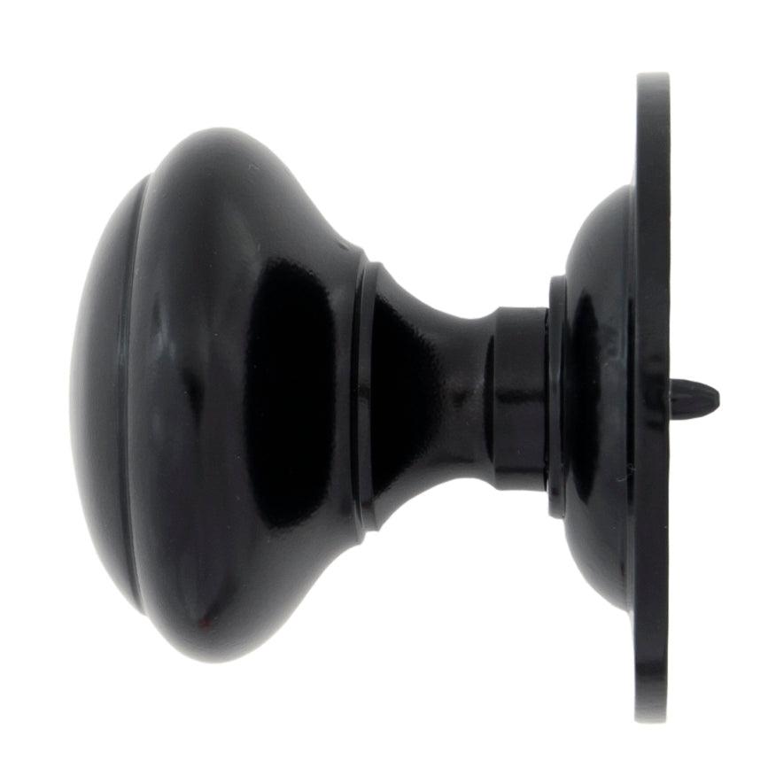Black Round Centre Door Knob | From The Anvil-Centre Door Knobs-Yester Home