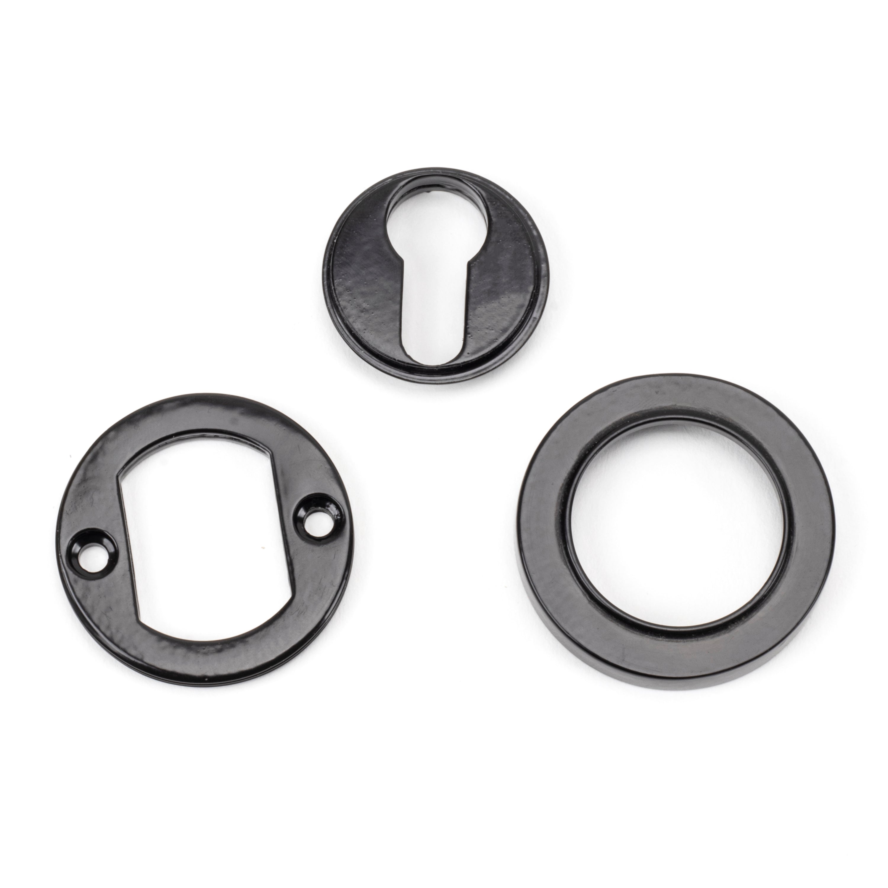 Black Round Euro Escutcheon (Plain) | From The Anvil-Euro Escutcheons-Yester Home