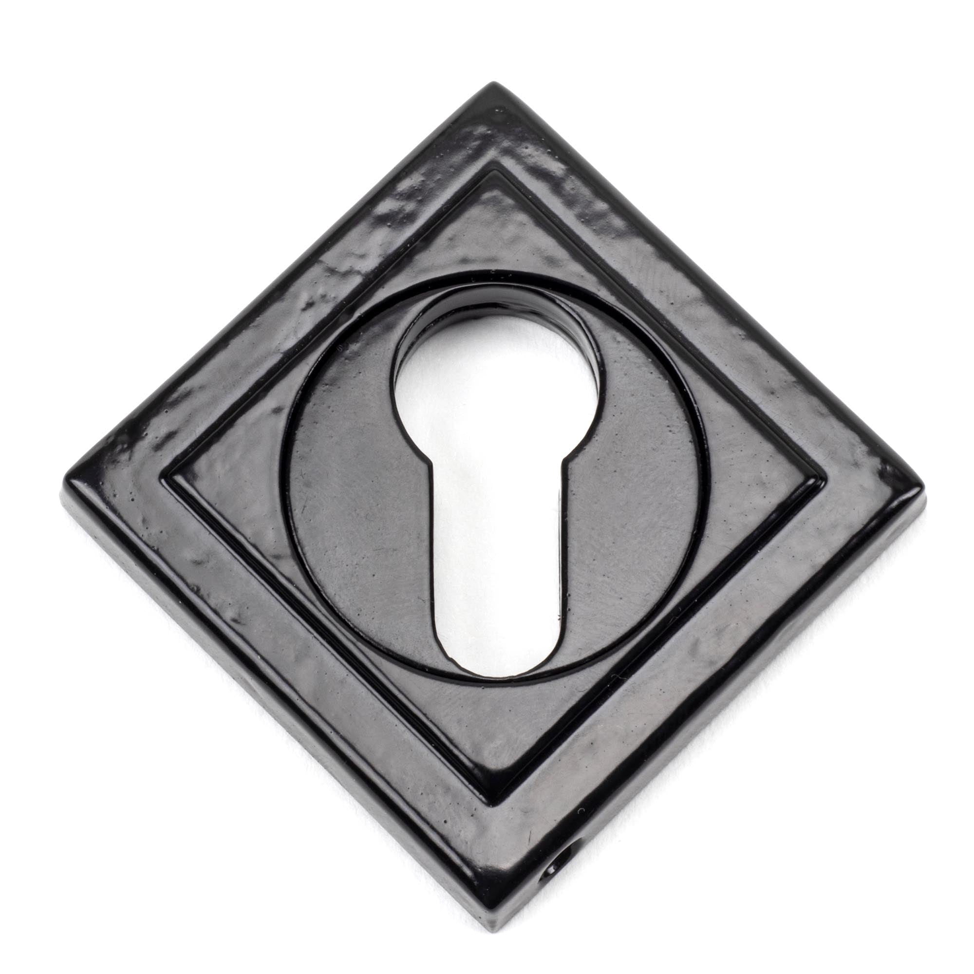 Black Round Euro Escutcheon (Square) | From The Anvil - Euro Escutcheons - From The Anvil - Yester Home