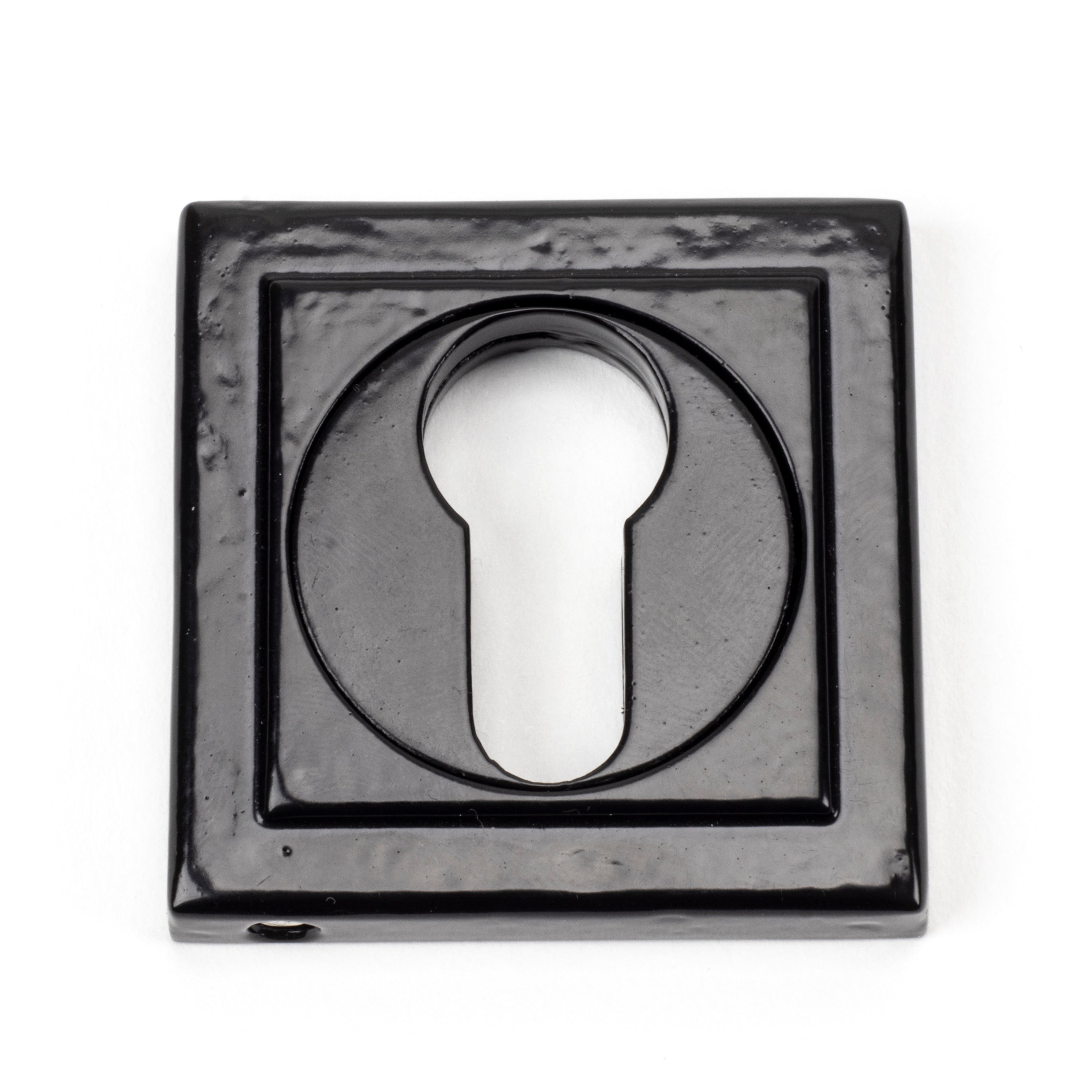 Black Round Euro Escutcheon (Square) | From The Anvil-Euro Escutcheons-Yester Home