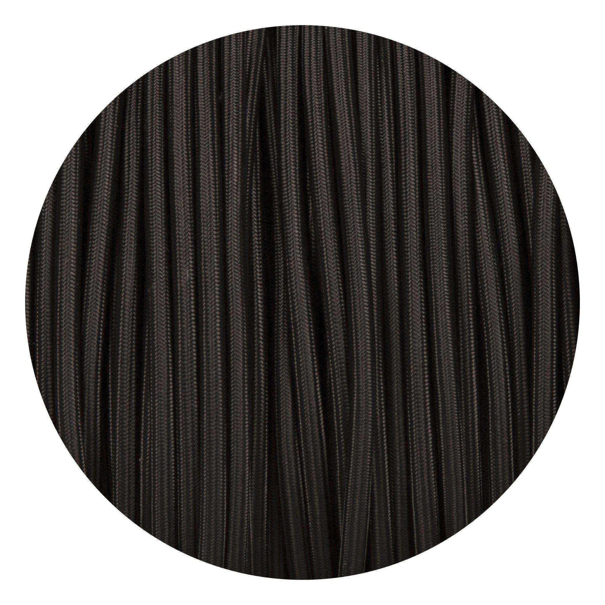 Black Round Fabric Braided Cable-Fabric Cable-Yester Home