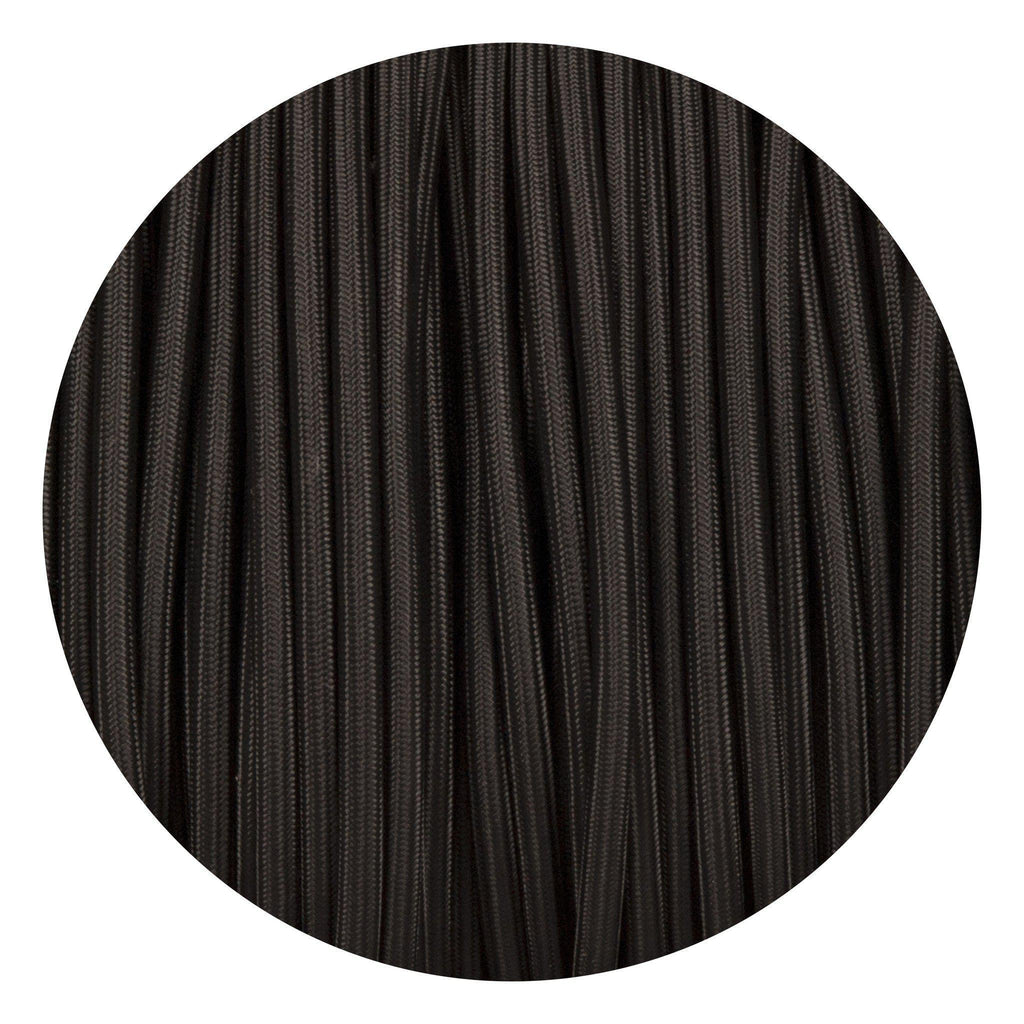 Black Round Fabric Braided Cable-Fabric Cable-Yester Home