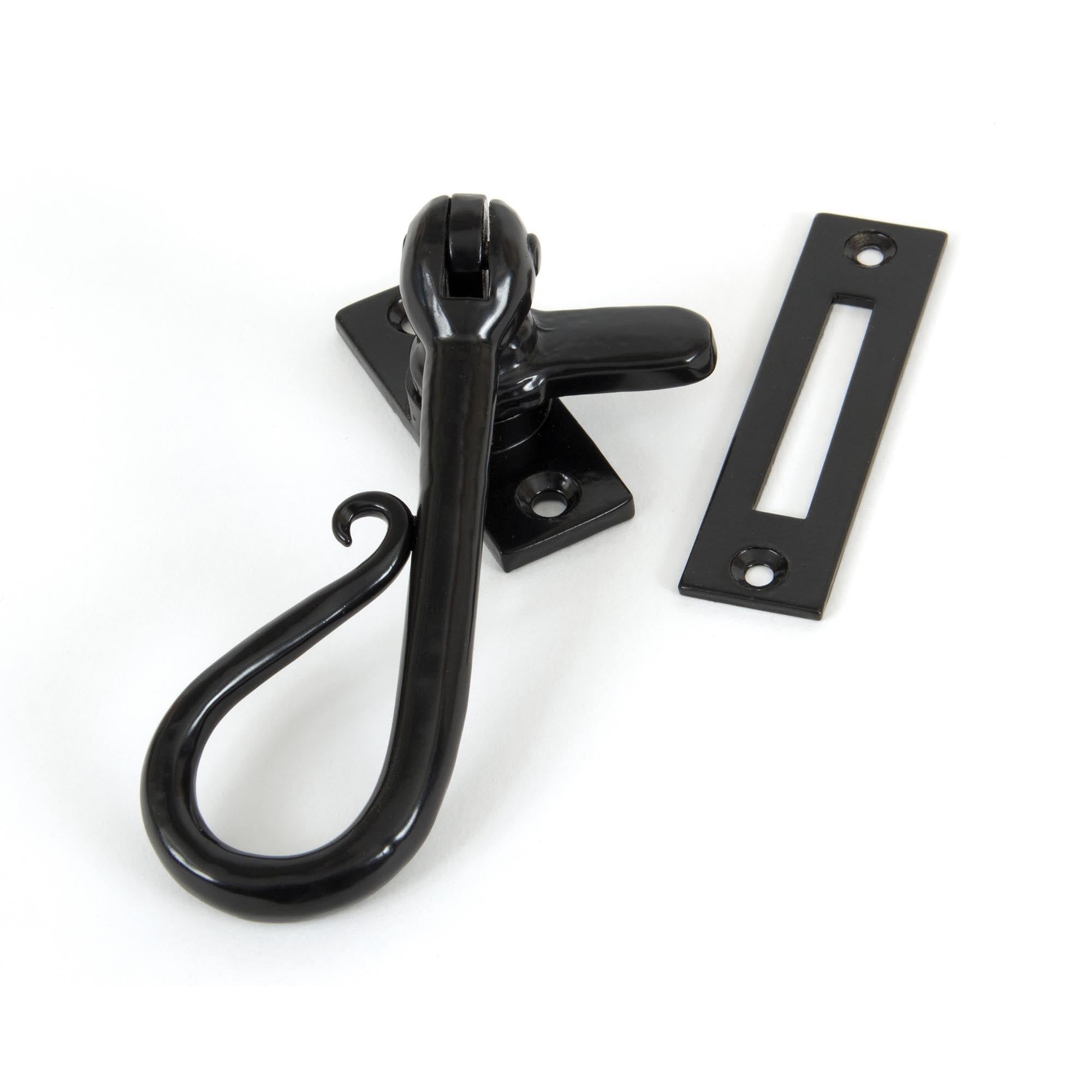 Black Shepherd's Crook Fastener | From The Anvil - Fasteners - From The Anvil - Yester Home