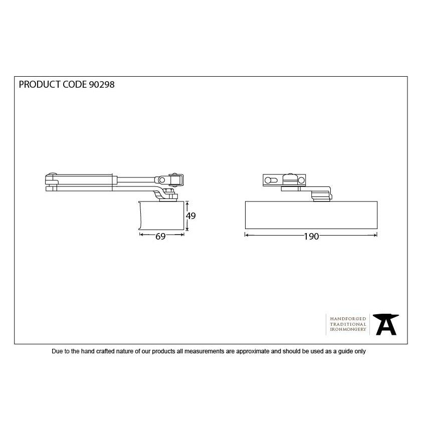 Black Size 3 Door Closer & Cover | From The Anvil-Door Closer & Cover-Yester Home