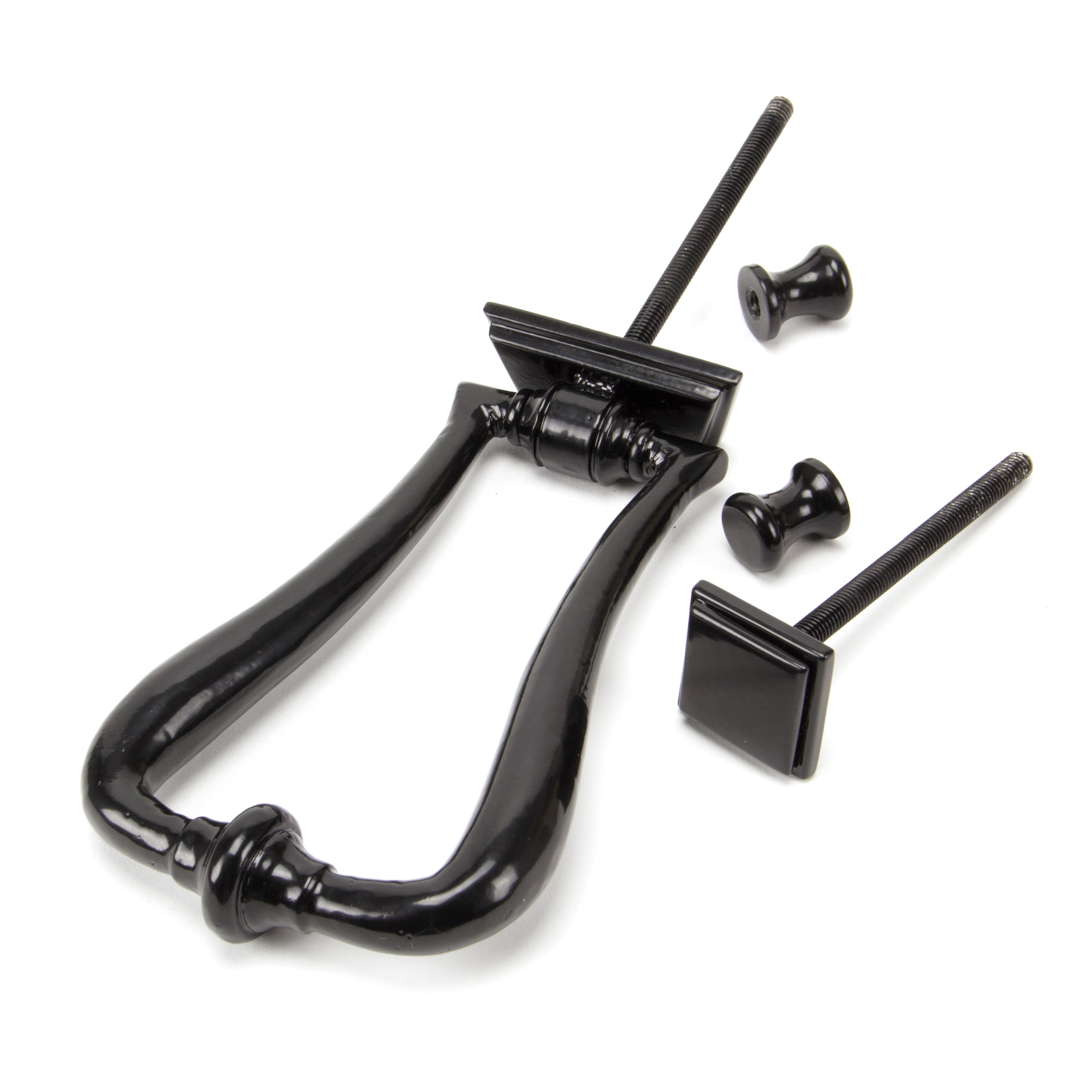 Black Slimline Art Deco Door Knocker | From The Anvil-Bolt-Through Door Knockers-Yester Home