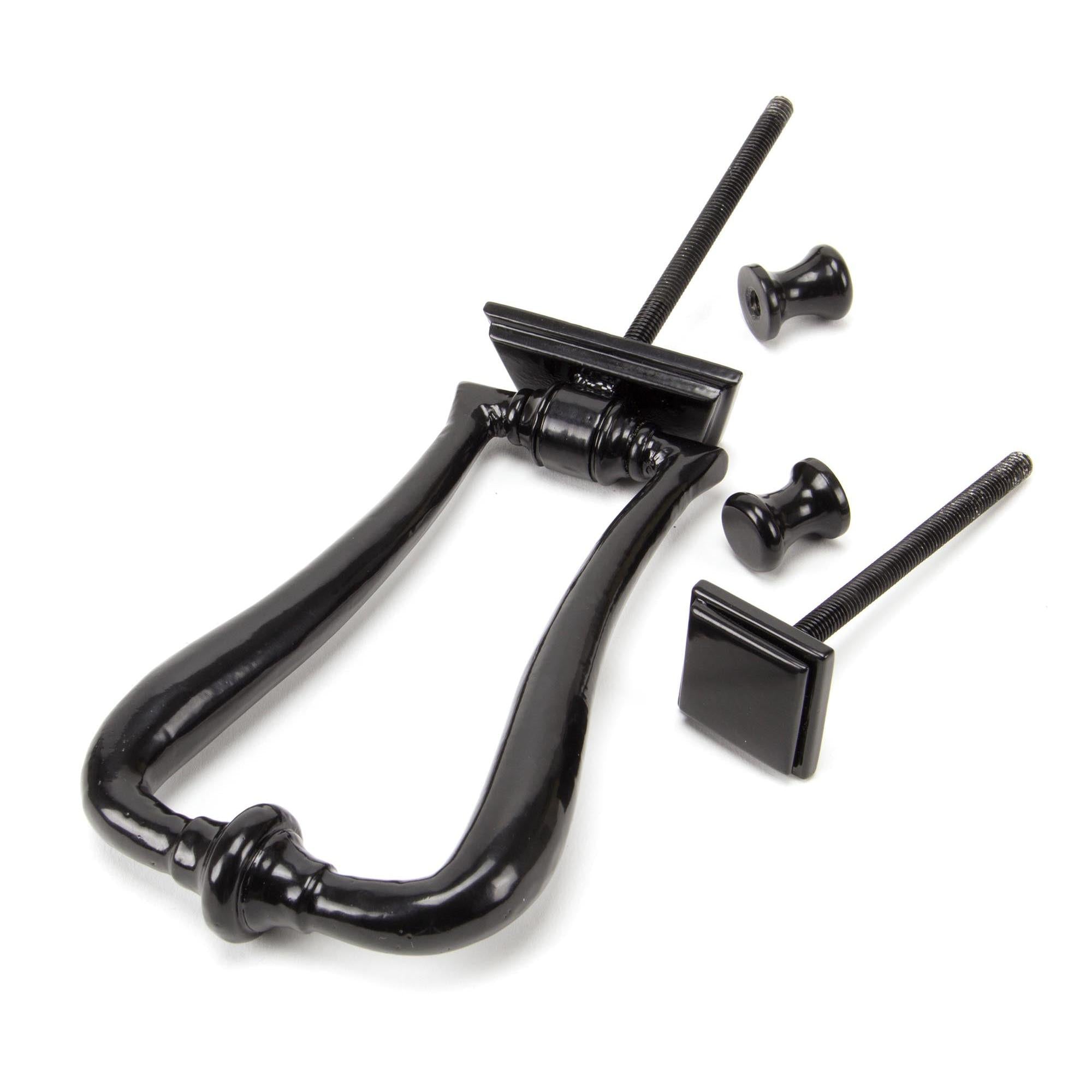 Black Slimline Art Deco Door Knocker | From The Anvil - Bolt-Through Door Knockers - From The Anvil - Yester Home