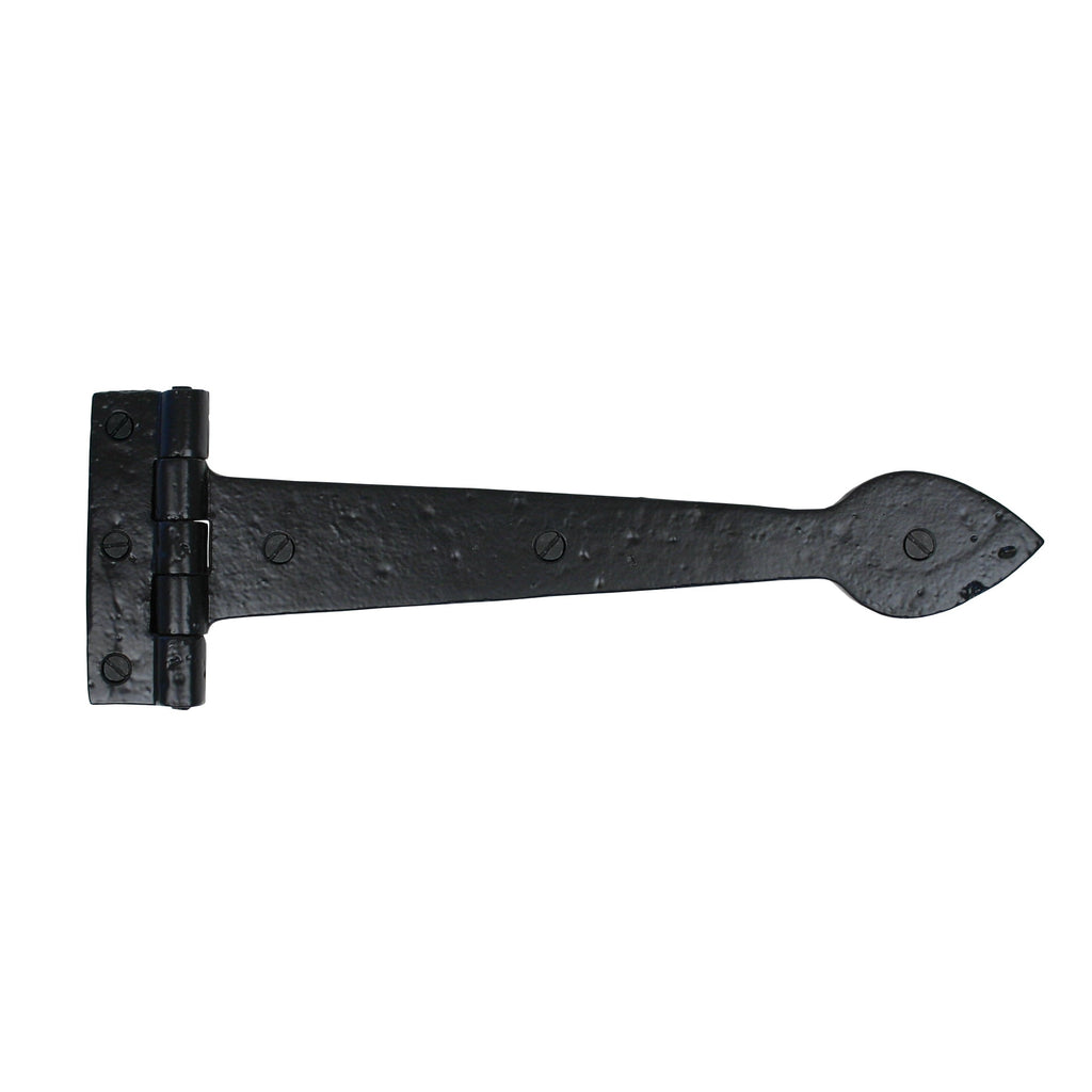 Black Smooth 12" Cast T Hinge (pair) | From The Anvil-T Hinges-Yester Home