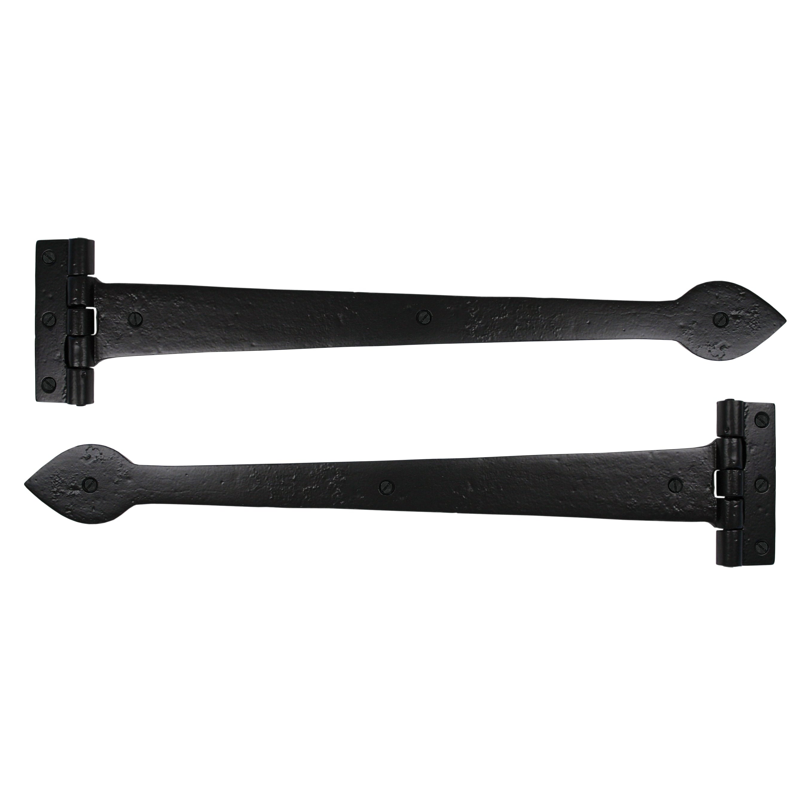 Black Smooth 18" Cast T Hinge (pair) | From The Anvil-T Hinges-Yester Home