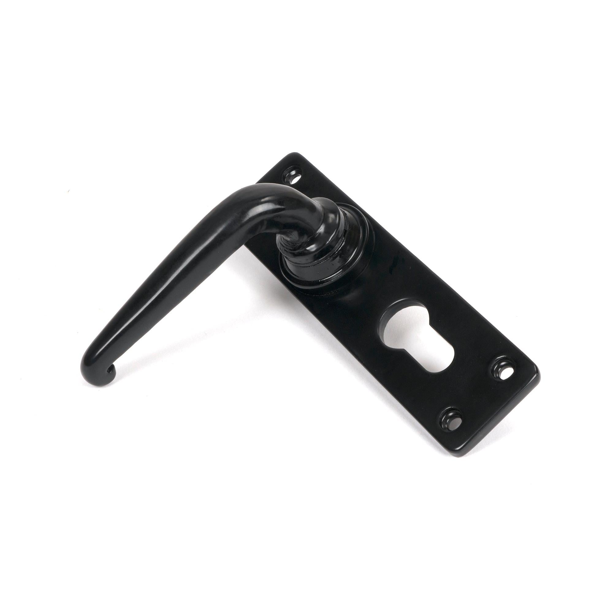 Black Smooth Lever Euro Lock Set | From The Anvil - Lever Euro - From The Anvil - Yester Home