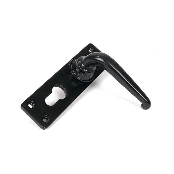 Black Smooth Lever Euro Lock Set | From The Anvil-Lever Euro-Yester Home