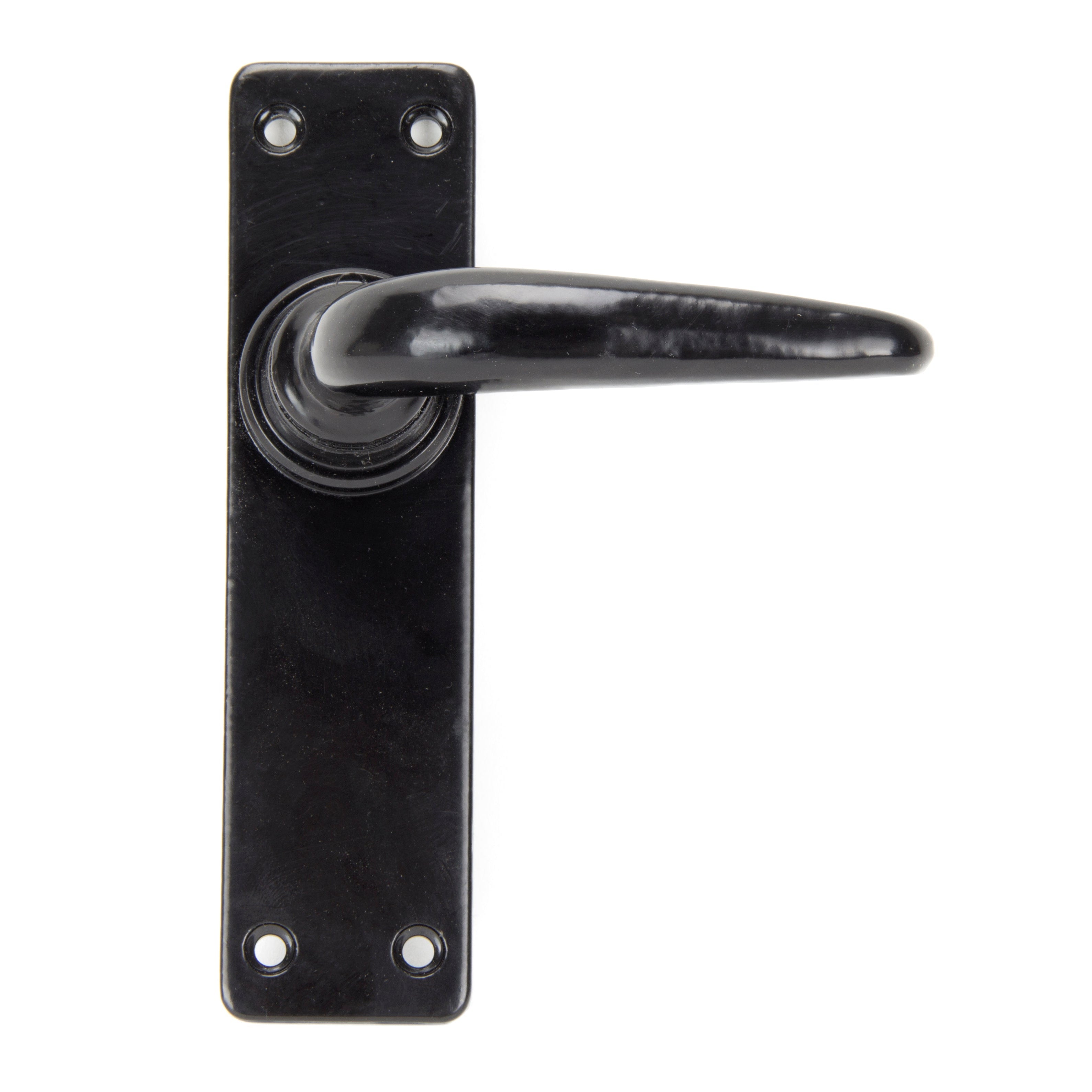 Black Smooth Lever Latch Set | From The Anvil-Lever Latch-Yester Home