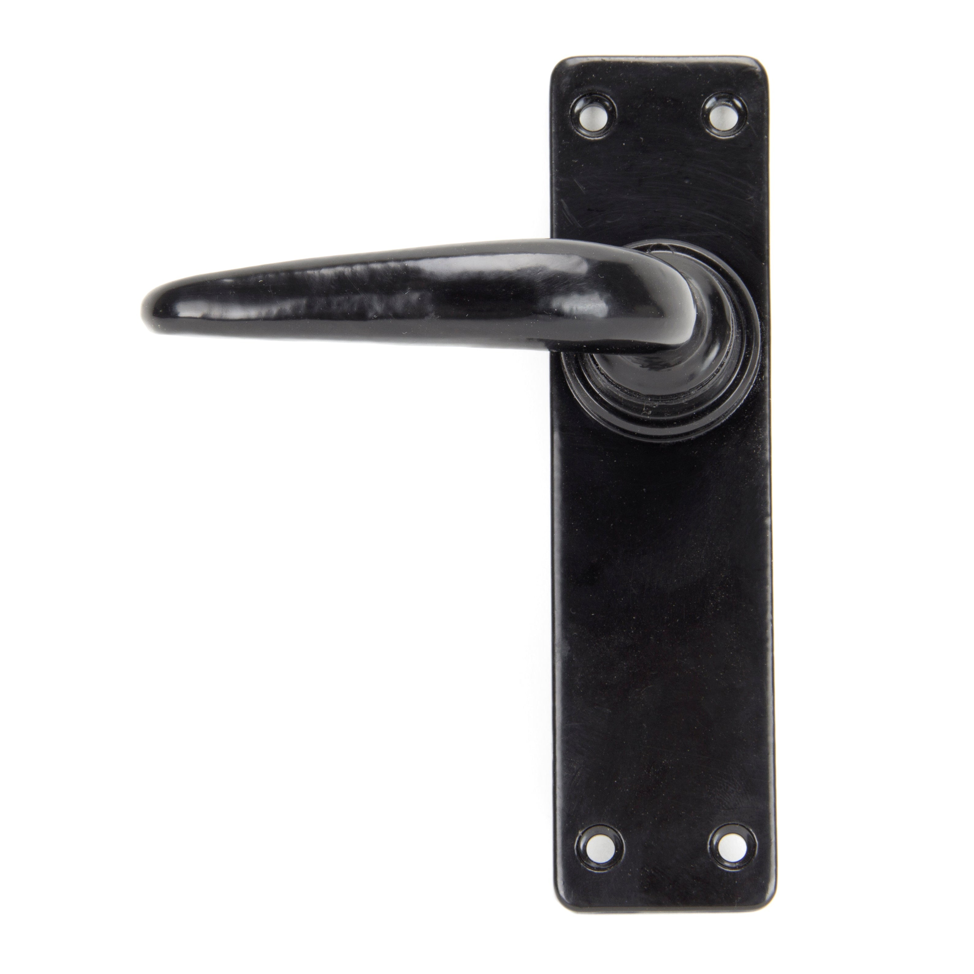 Black Smooth Lever Latch Set | From The Anvil-Lever Latch-Yester Home