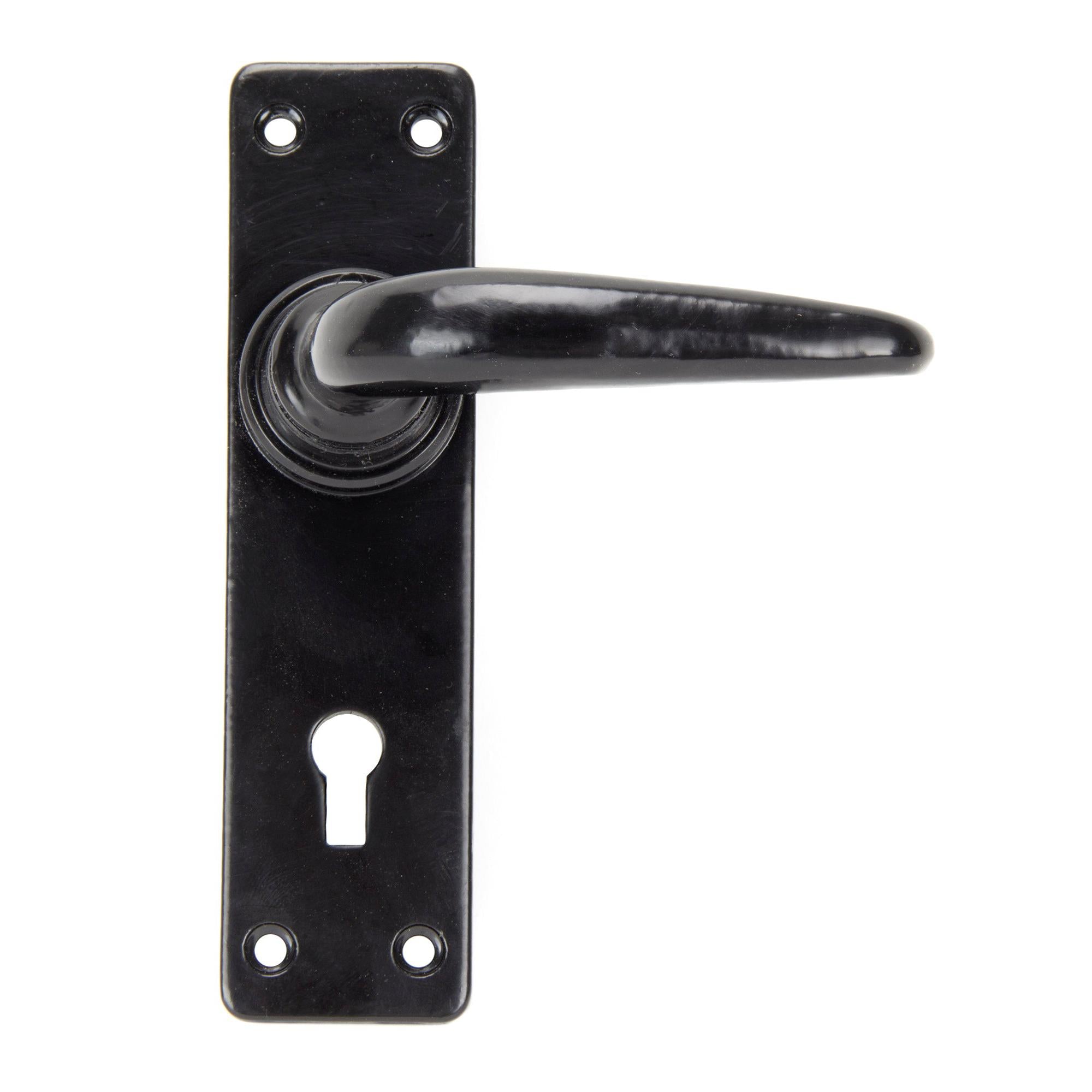 Black Smooth Lever Lock Set | From The Anvil - Lever Lock - From The Anvil - Yester Home