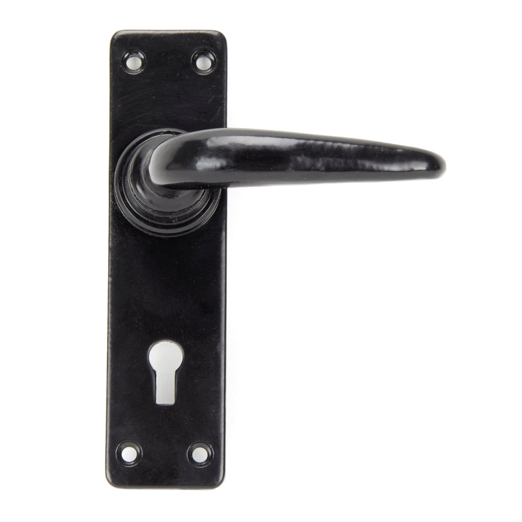 Black Smooth Lever Lock Set | From The Anvil-Lever Lock-Yester Home