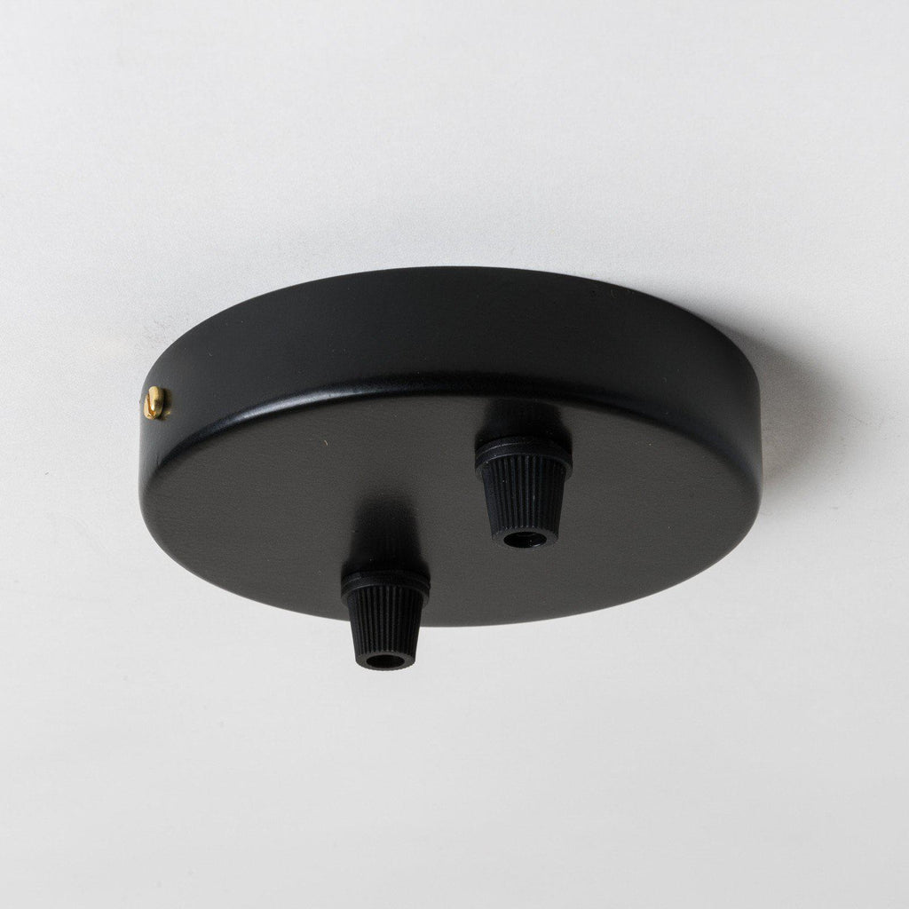 Black Steel 100mm Ceiling Rose - All Outlet Options-Ceiling Rose-Yester Home