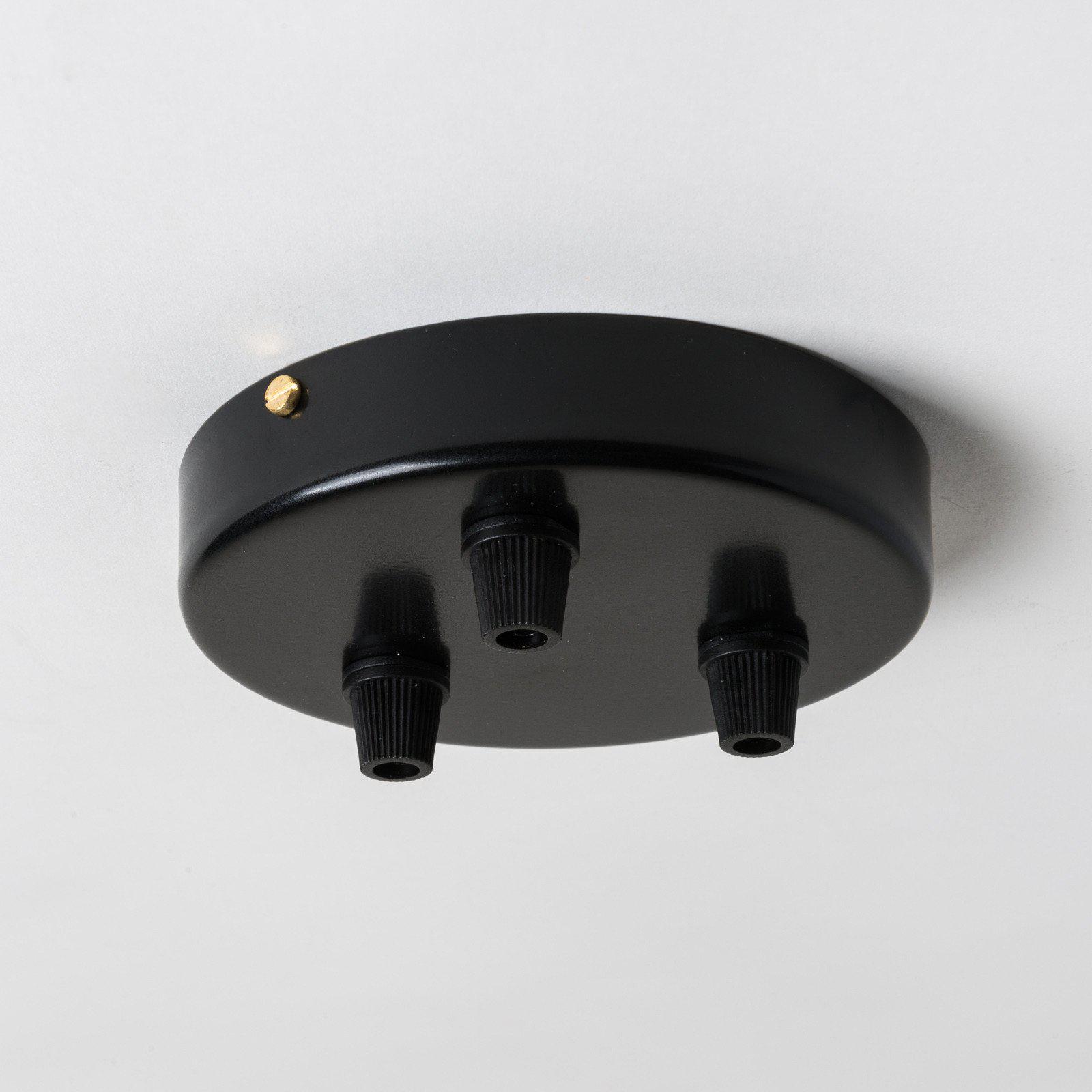 Black Steel 100mm Ceiling Rose - All Outlet Options-Ceiling Rose-Yester Home