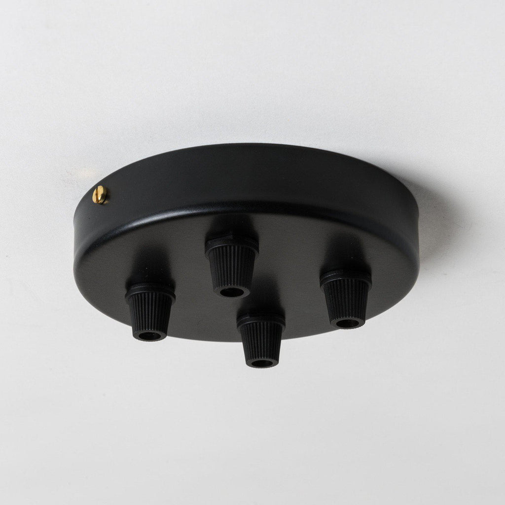 Black Steel 100mm Ceiling Rose - All Outlet Options-Ceiling Rose-Yester Home