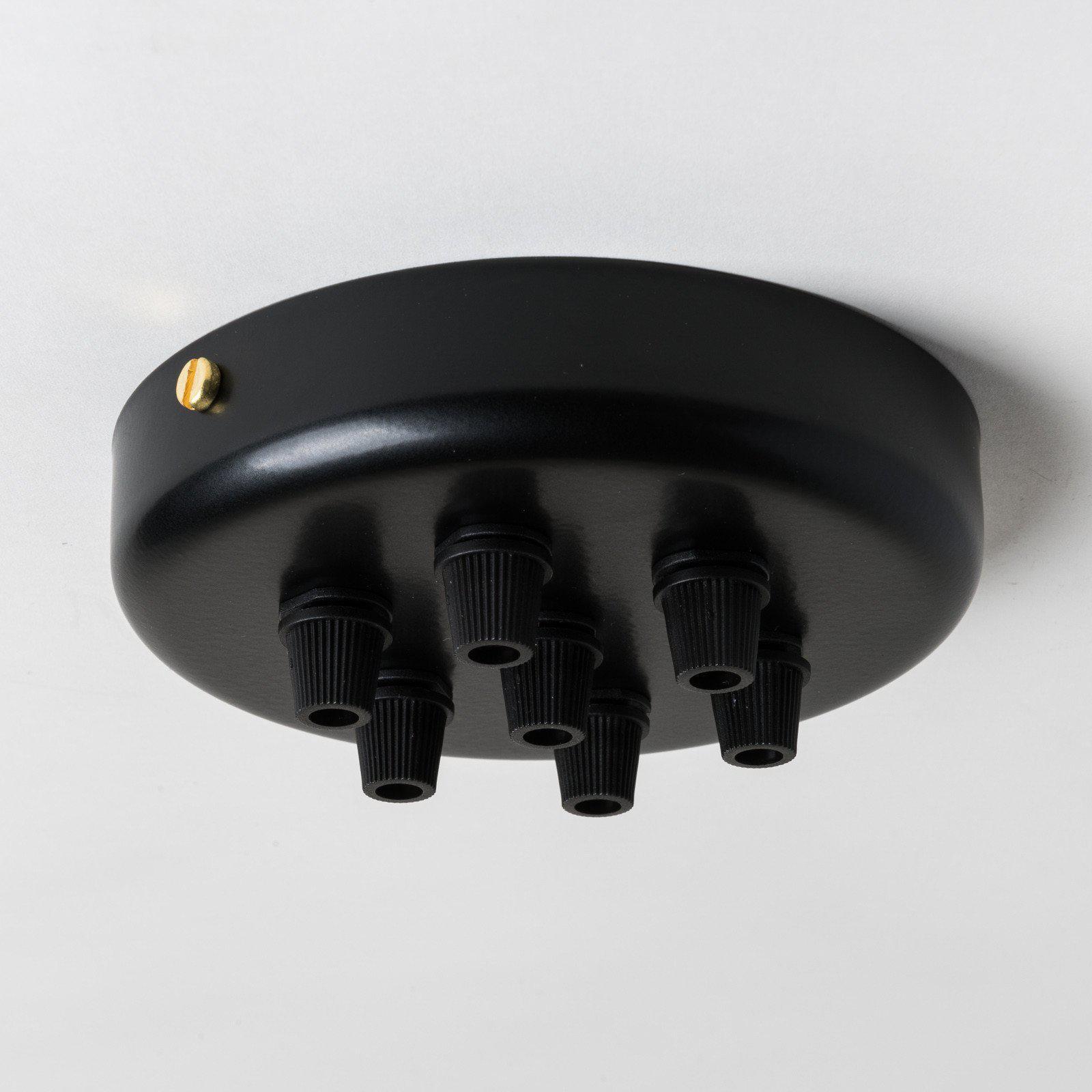 Black Steel 100mm Ceiling Rose - All Outlet Options-Ceiling Rose-Yester Home
