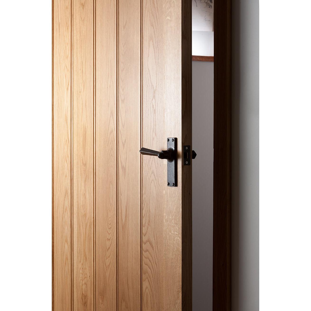 Black Straight Lever Latch Set | From The Anvil-Lever Latch-Yester Home