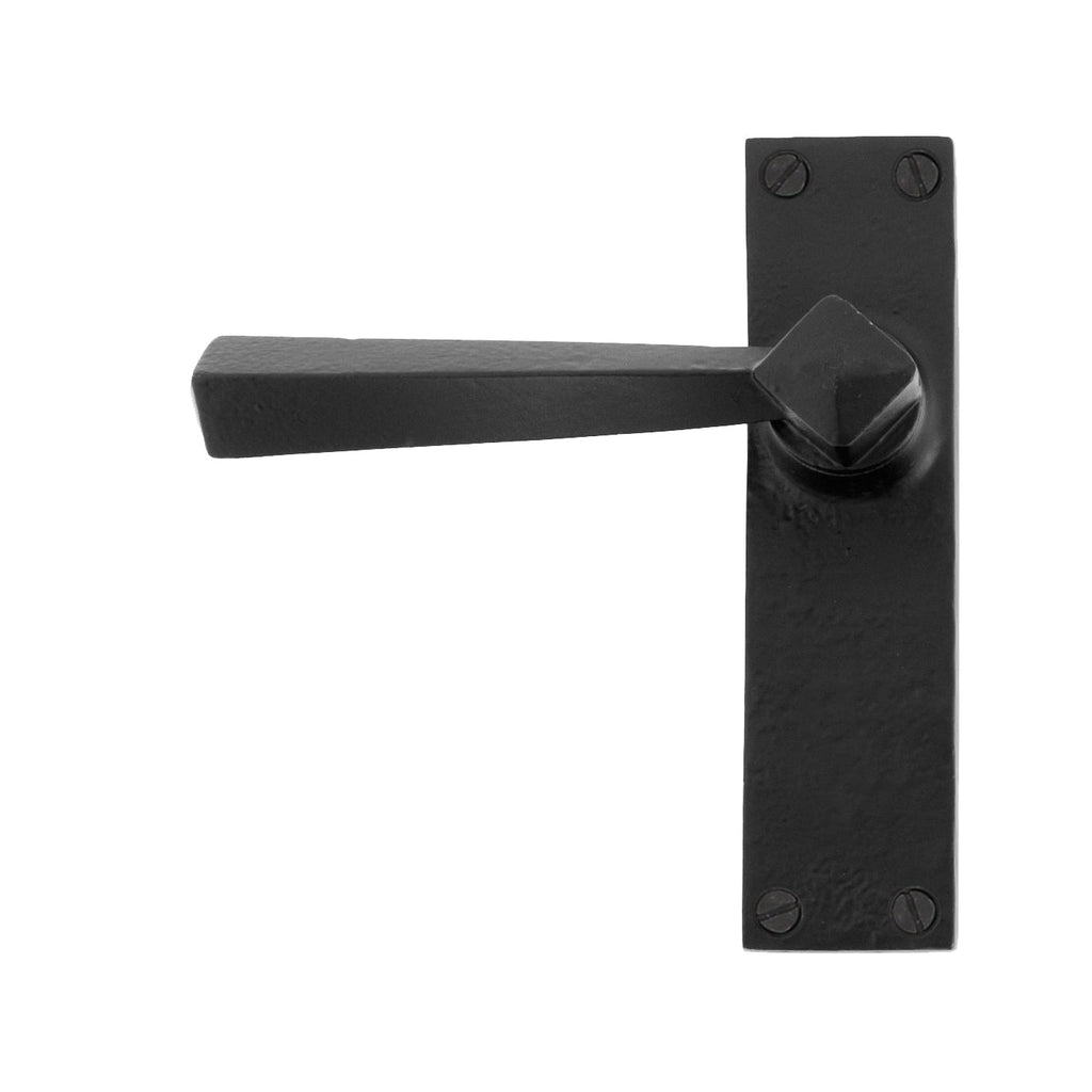 Black Straight Lever Latch Set | From The Anvil-Lever Latch-Yester Home