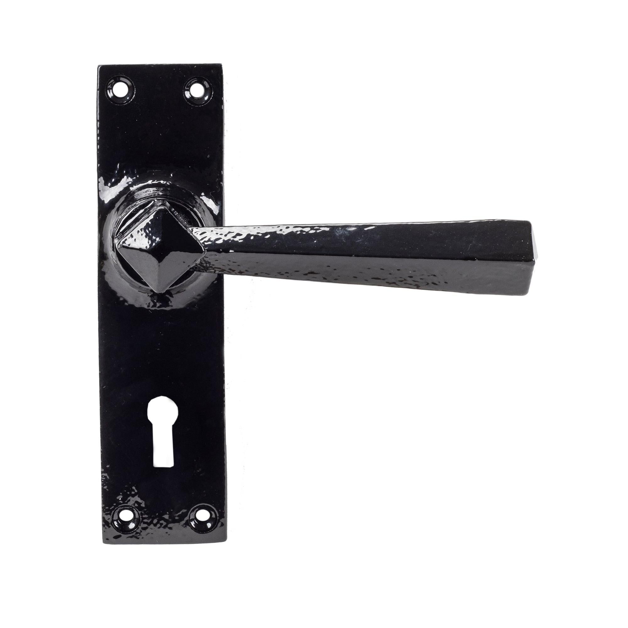 Black Straight Lever Lock Set | From The Anvil - Lever Lock - From The Anvil - Yester Home