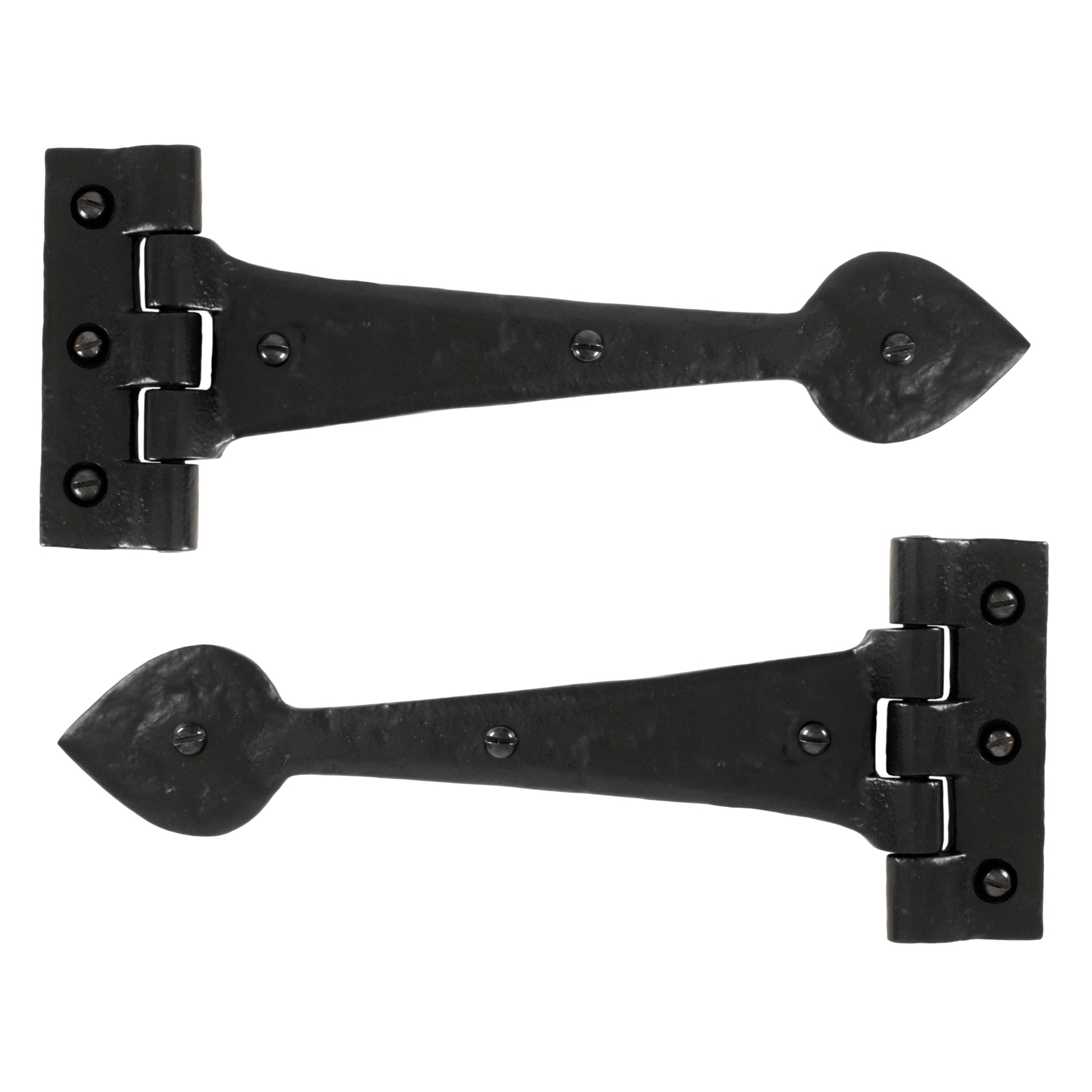 Black Textured 10½" Cast T Hinge (pair) | From The Anvil-T Hinges-Yester Home