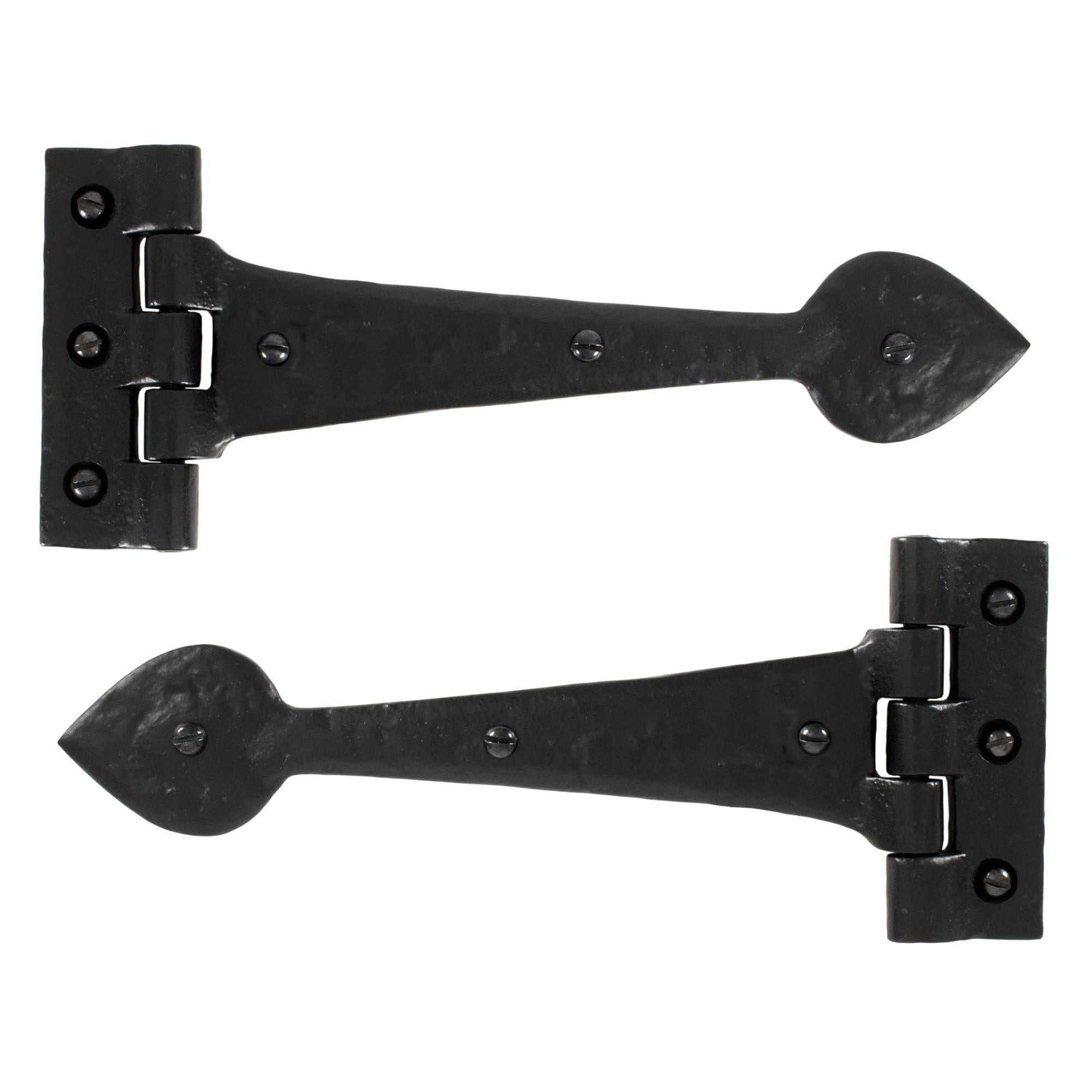 Black Textured 10½" Cast T Hinge (pair) | From The Anvil - T Hinges - From The Anvil - Yester Home