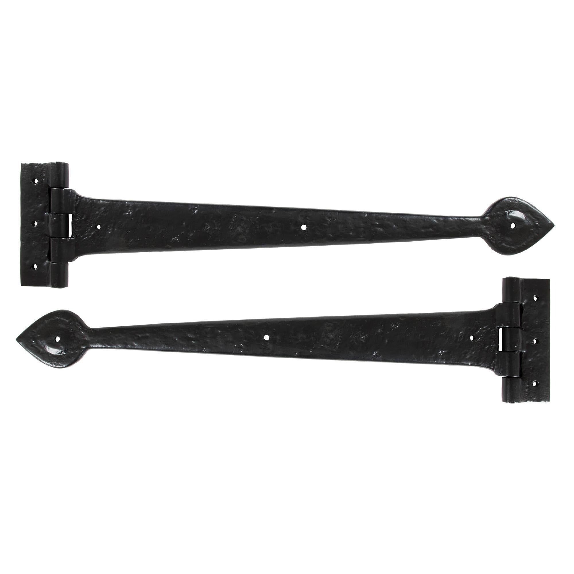 Black Textured 18" Cast T Hinge (pair) | From The Anvil - T Hinges - From The Anvil - Yester Home