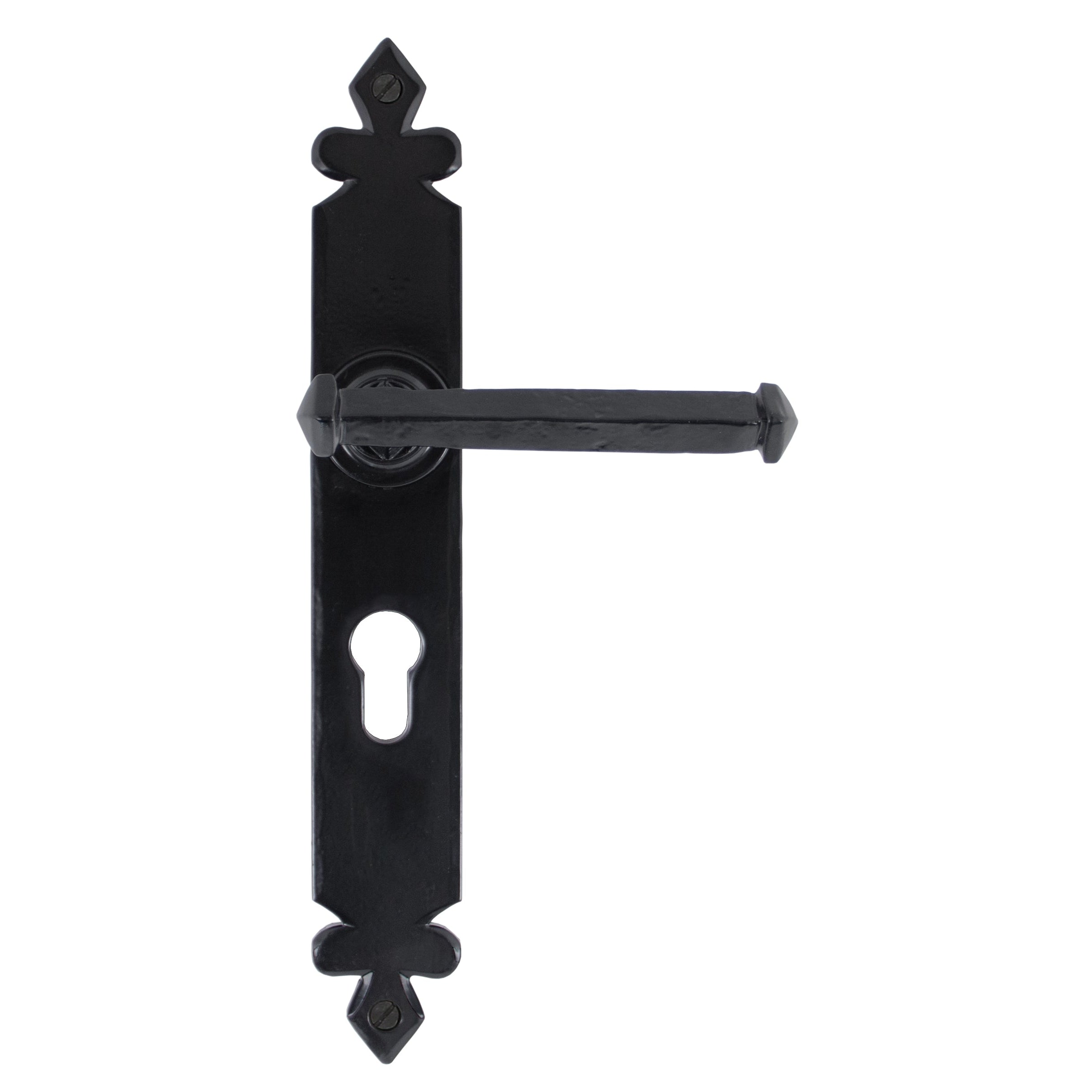 Black Tudor Lever Euro Lock Set | From The Anvil-Lever Euro-Yester Home