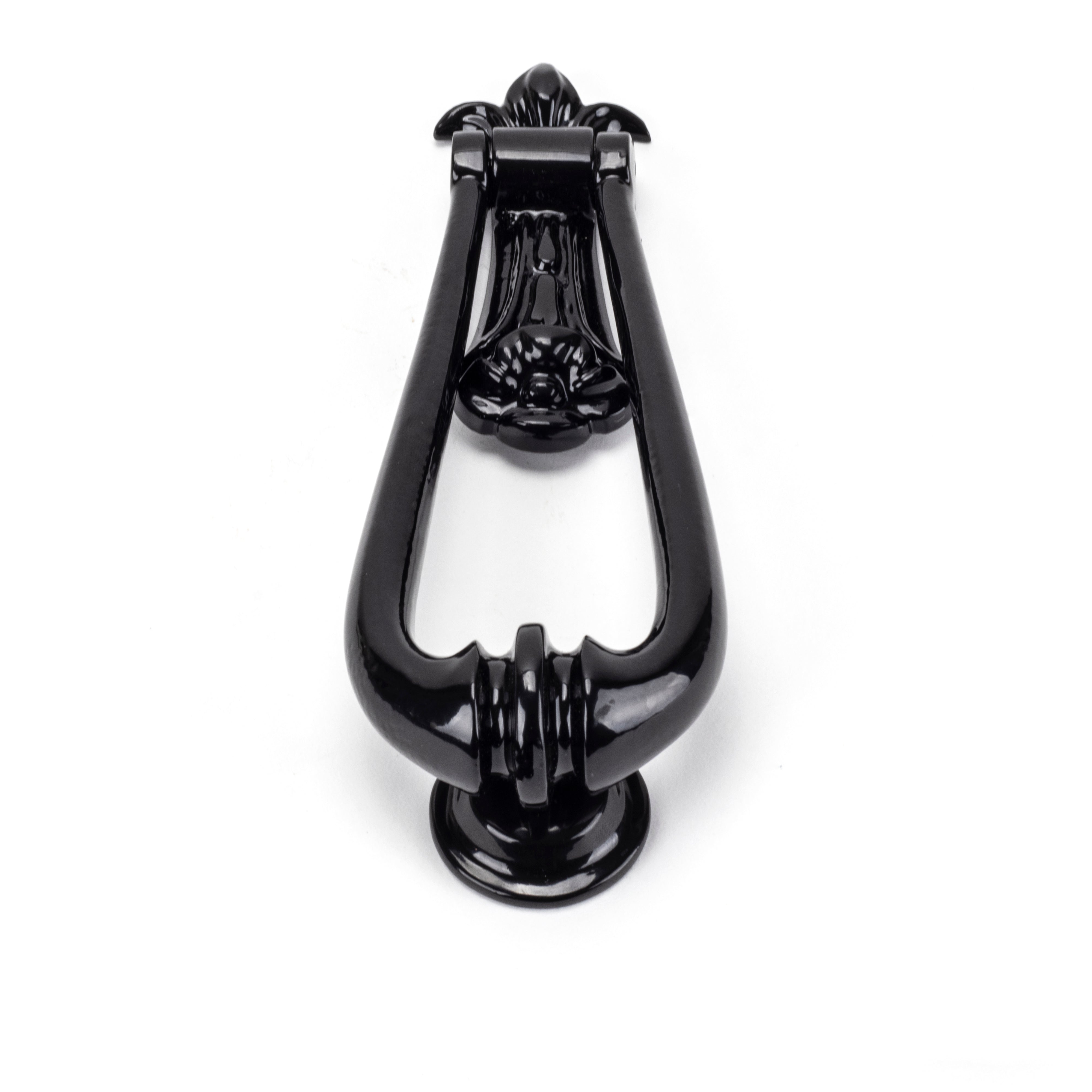 Black Victorian Loop Door Knocker | From The Anvil-Bolt-Through Door Knockers-Yester Home
