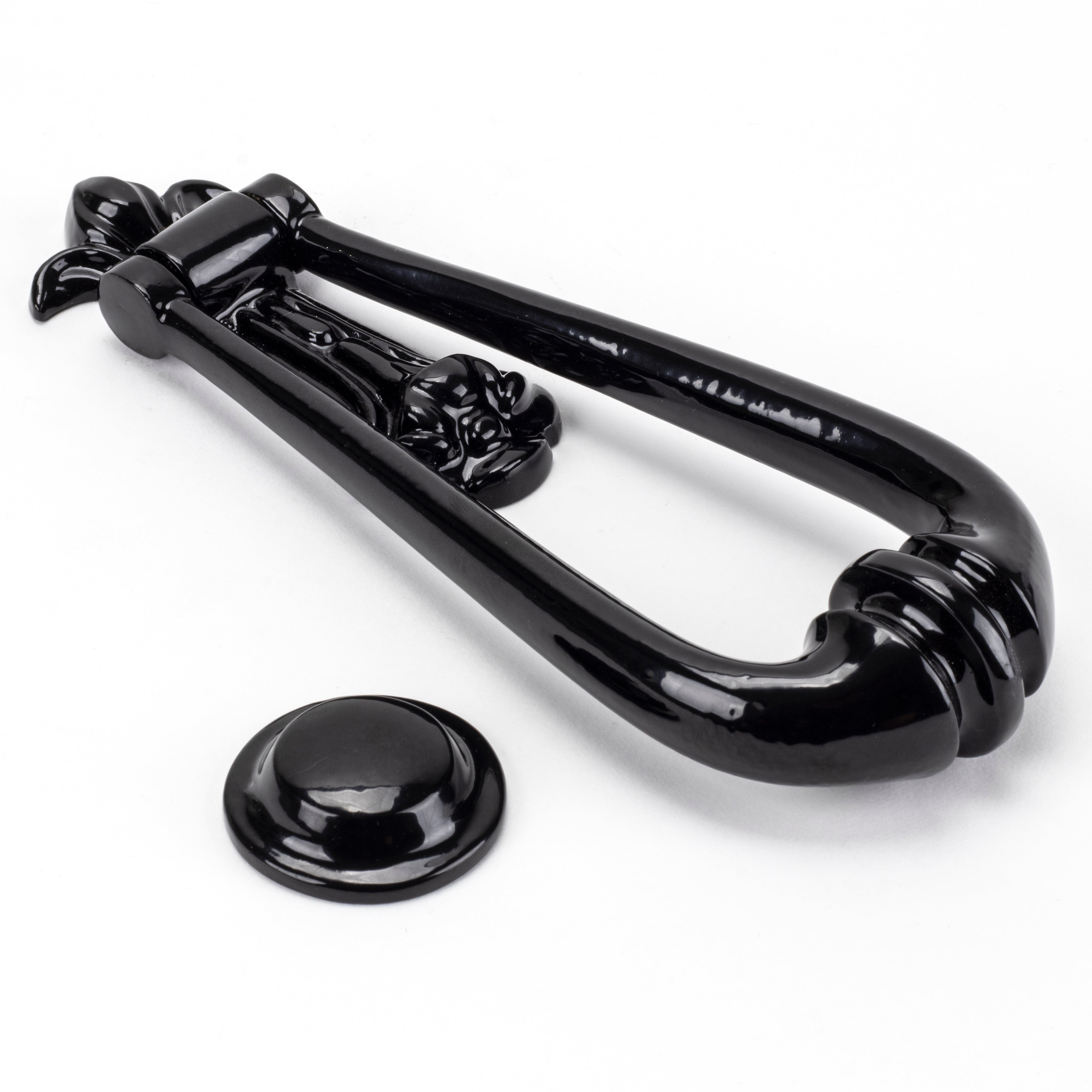 Black Victorian Loop Door Knocker | From The Anvil-Bolt-Through Door Knockers-Yester Home