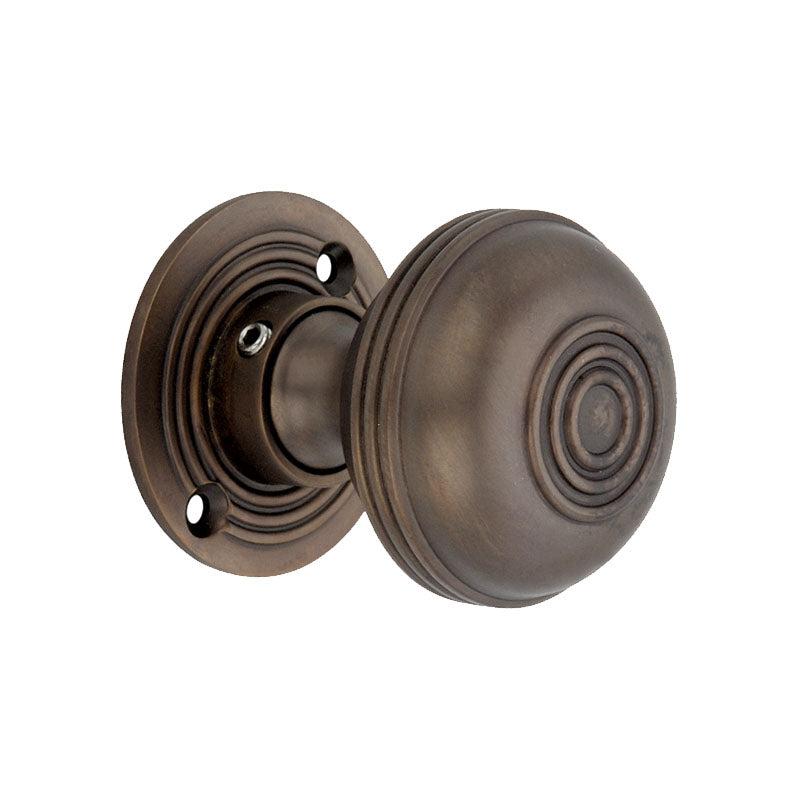 Bloxwich 50mm Rim/Mortice Door Knob Aged Bronze-Rim Door Knobs-Yester Home