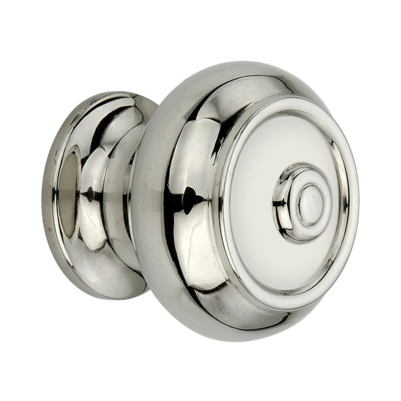 Bloxwich Small 30mm Cupboard Knob Polished Nickel-Cupboard Knobs-Yester Home