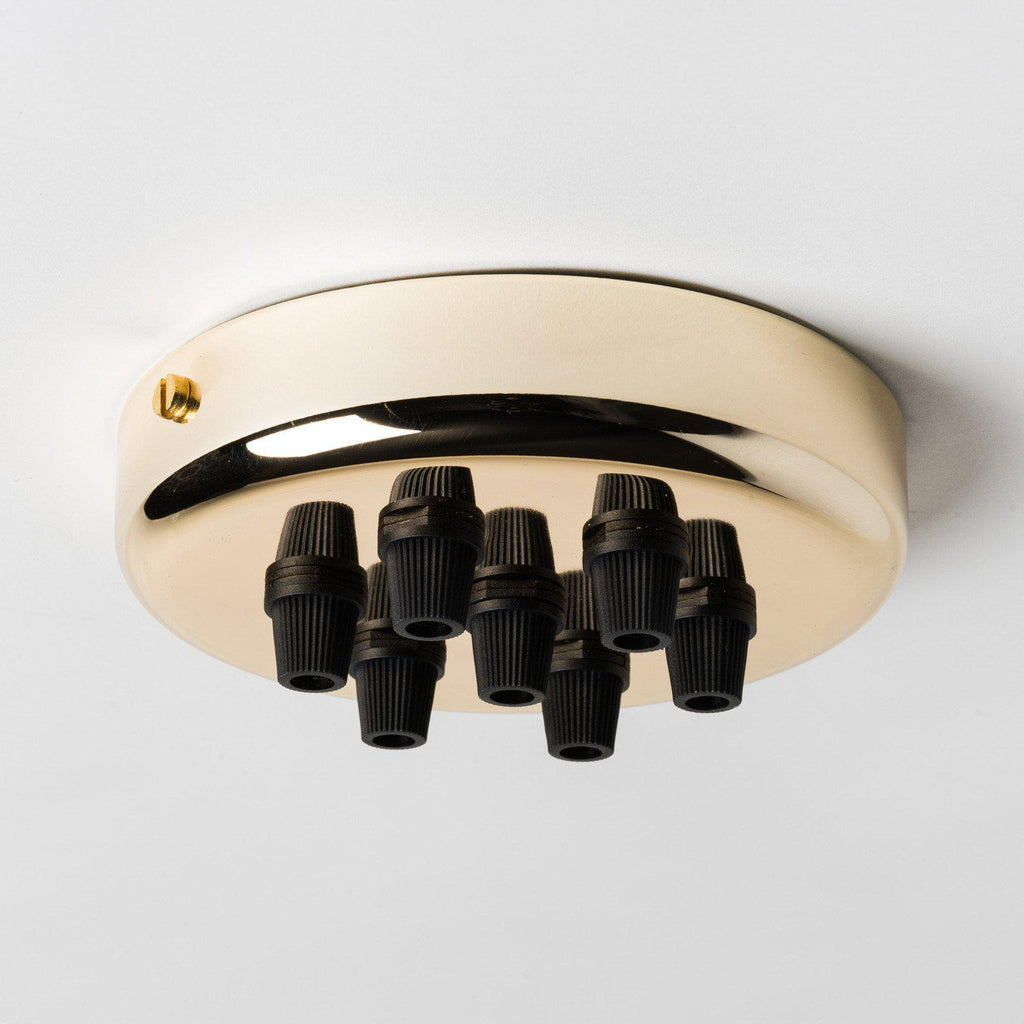 Brass 100mm Ceiling Rose - All Outlet Options-Ceiling Rose-Yester Home