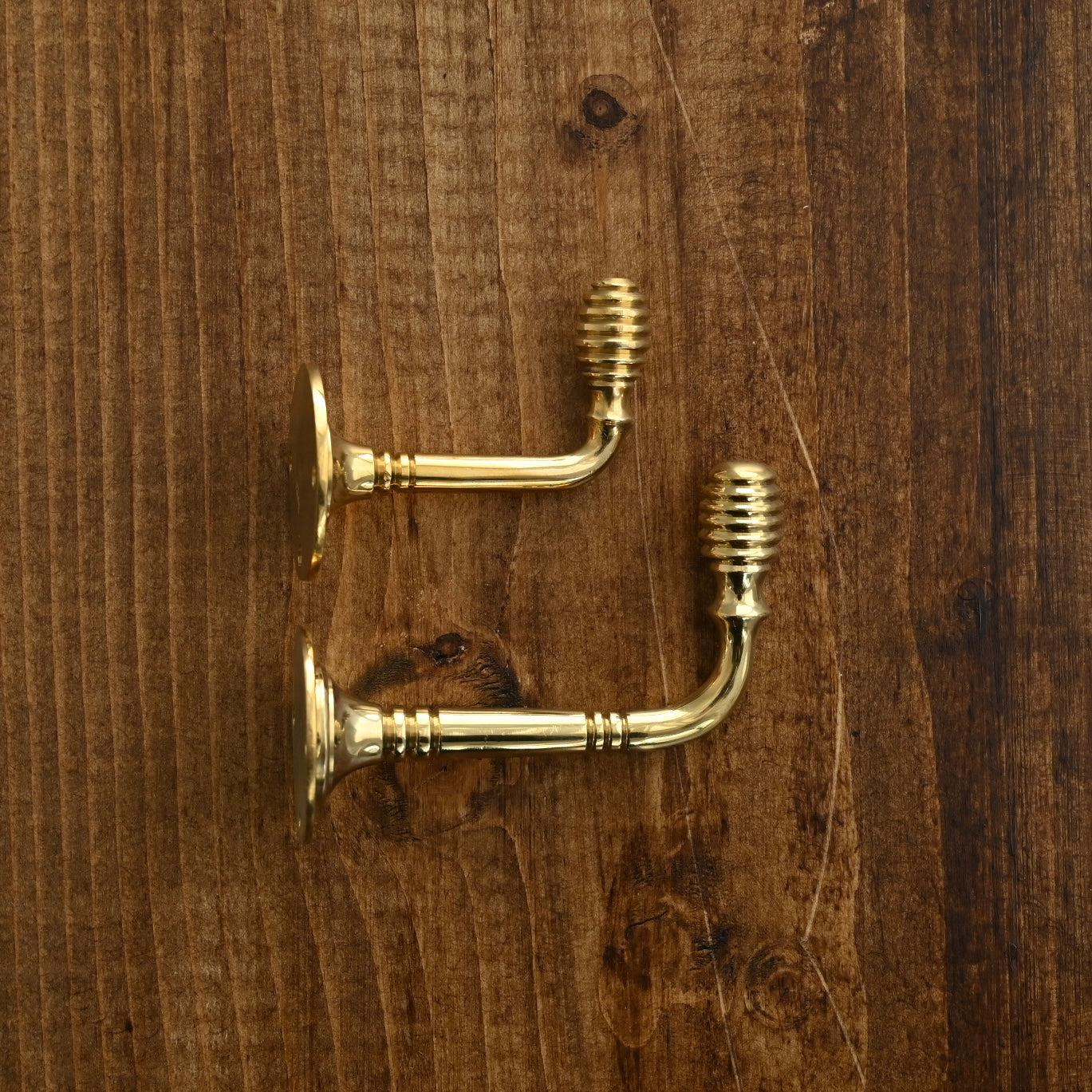 Brass Beehive Coat Hook-Coat Hooks-Yester Home