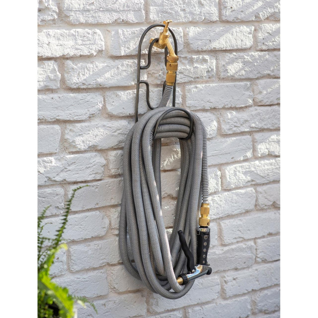 Brass & Grey Hose with Adjustable Spray Gun-Garden Hose Storage-Yester Home