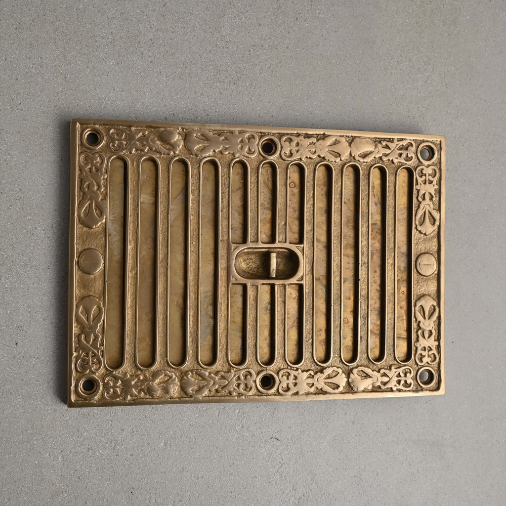 Brass Kenrick Hit & Miss Air Vent · 9 x 6 Inch ·-Air Vents-Yester Home