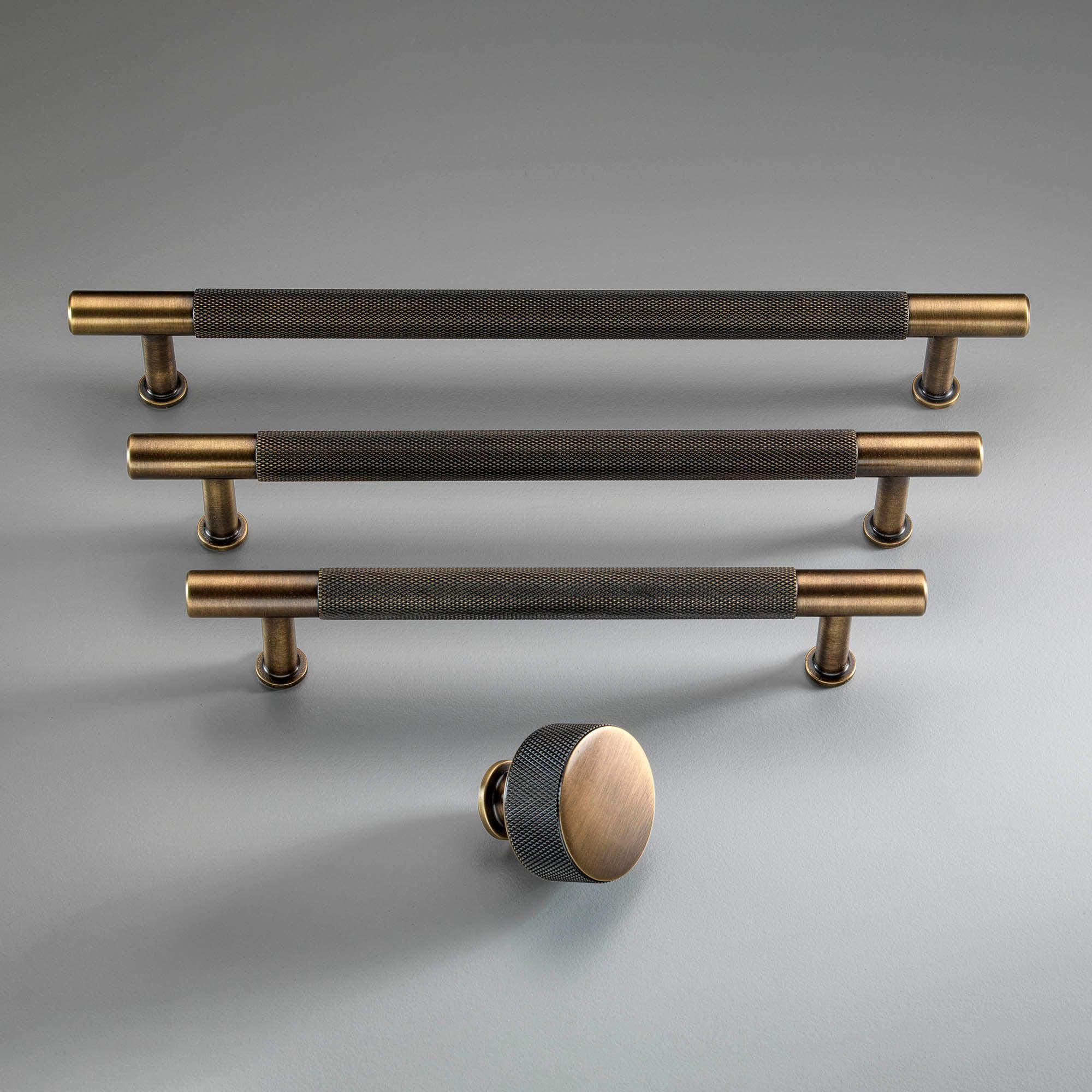 Brass Knurled Henley Cupboard Handles-Cabinet Handles-Yester Home