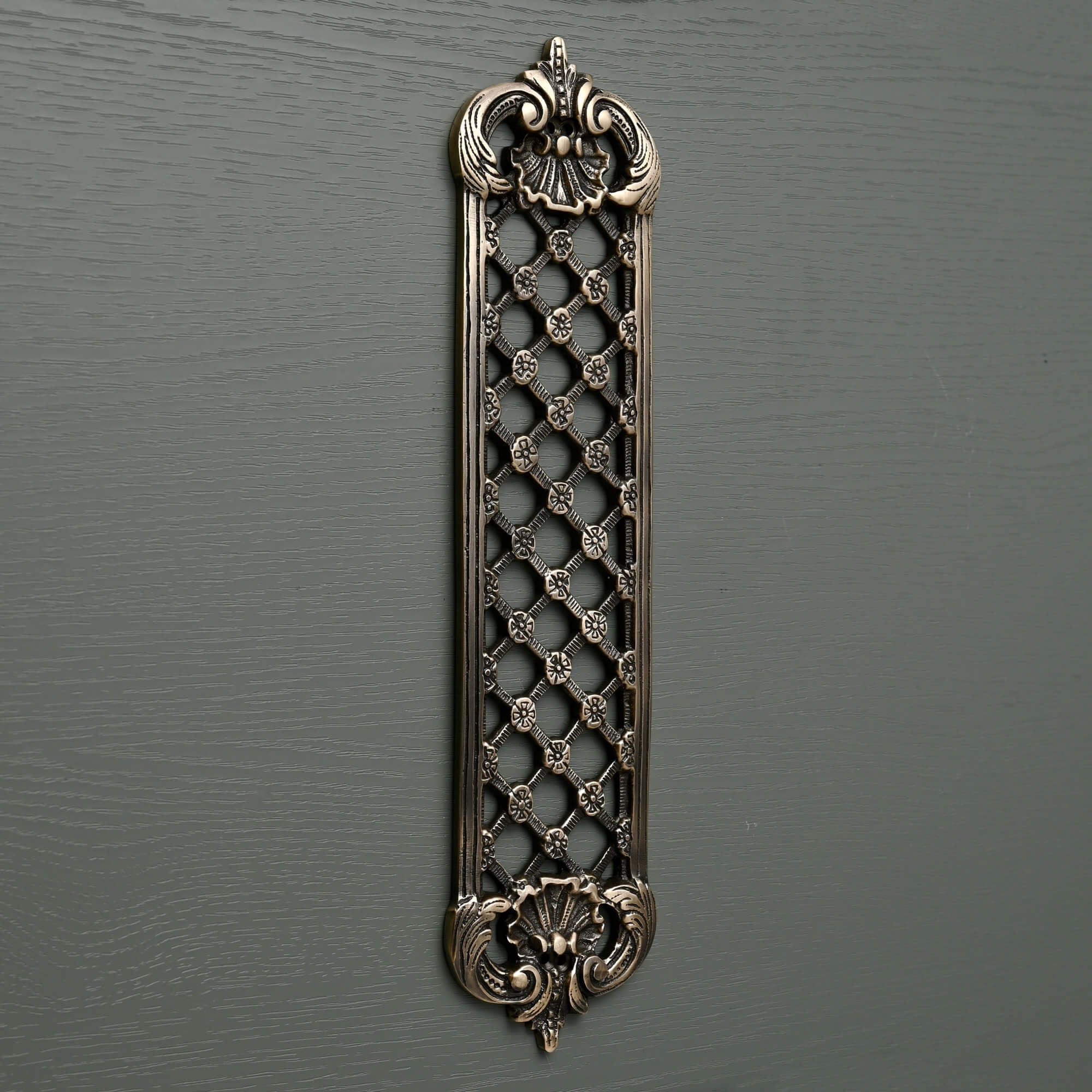 Brass Lattice Door Push Plate - Finger Plates - Yester Home - Yester Home