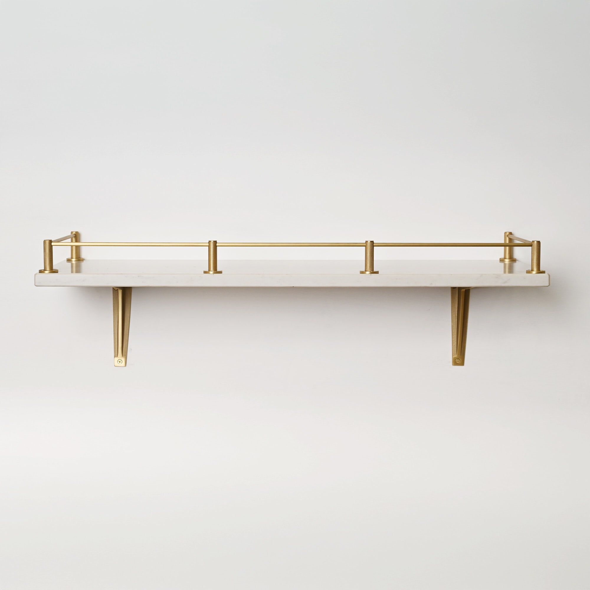 Knurled Gallery Shelf Rail | Brushed Satin Brass Lacquered - Gallery Rails - Yester Home - Yester Home